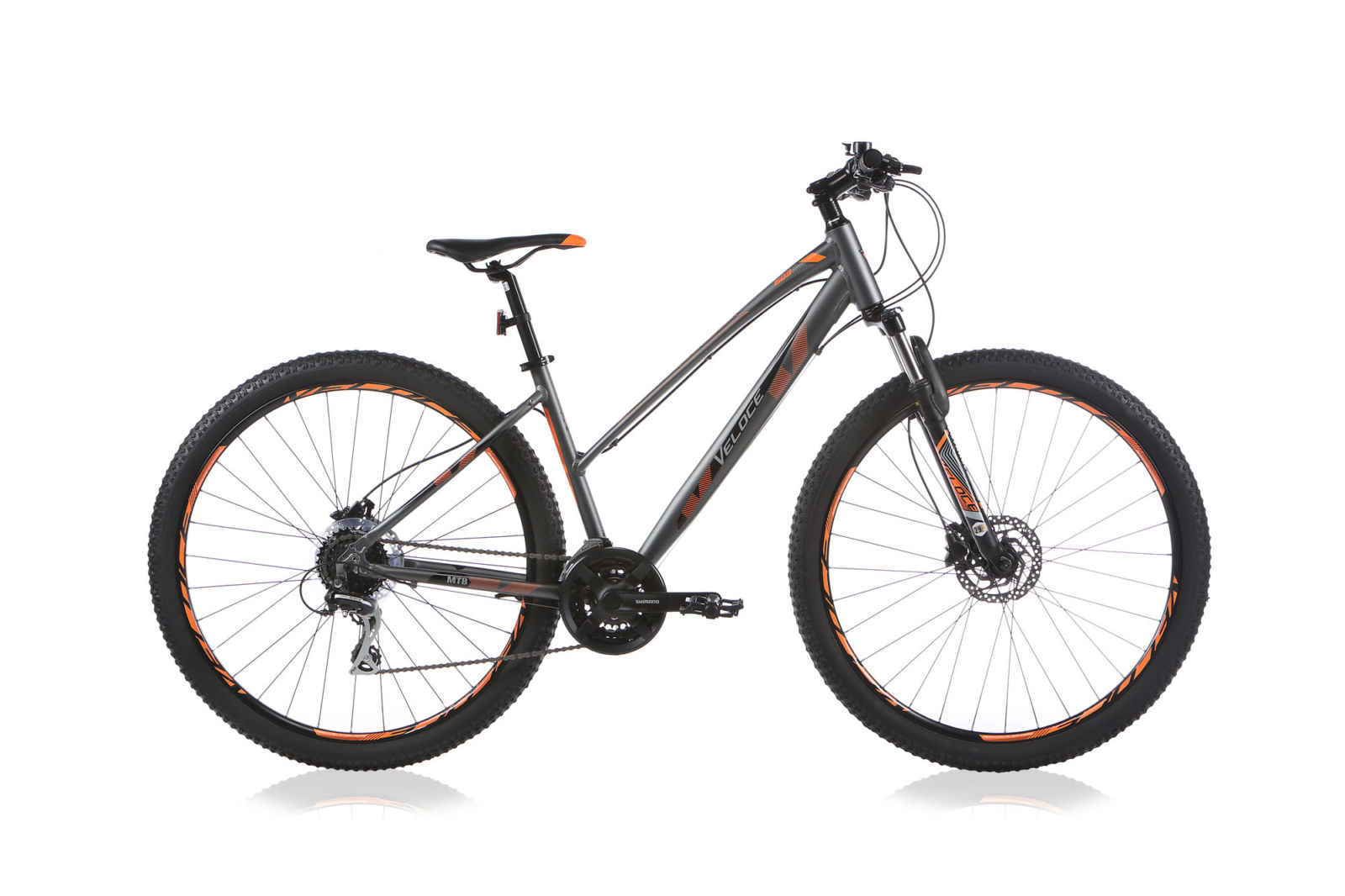 Outrage 603 Damesfiets 46 cm  Antraciet oranje 24sp