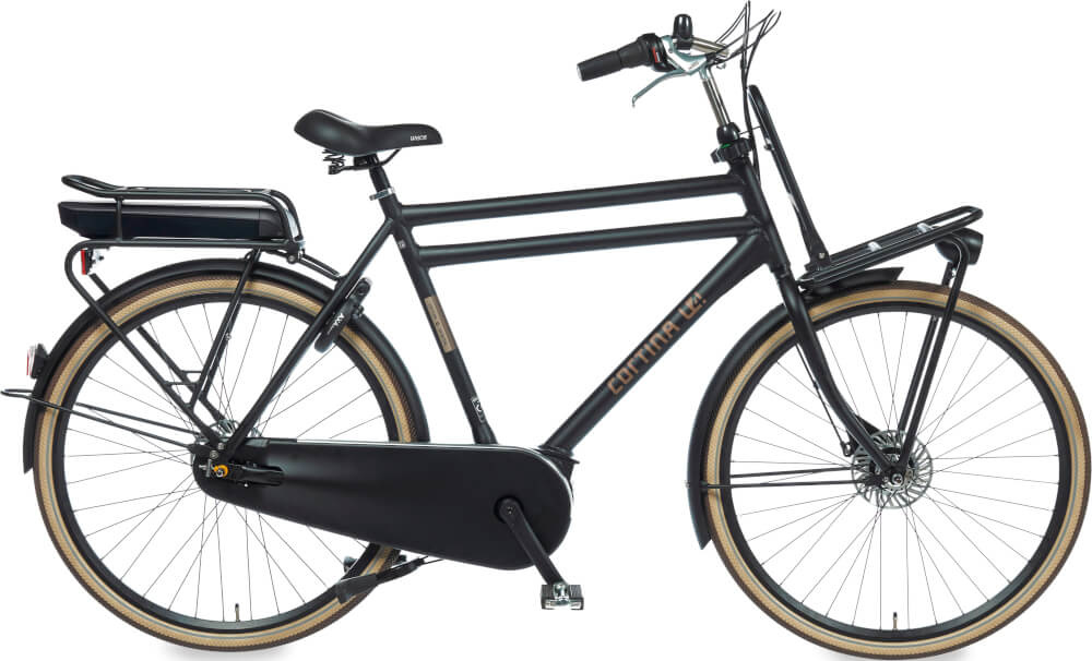 Cortina E-U4 Transport Herenfiets 28 inch 61cm Bosch Active Line Middenmotor 7v Jet Black Matt