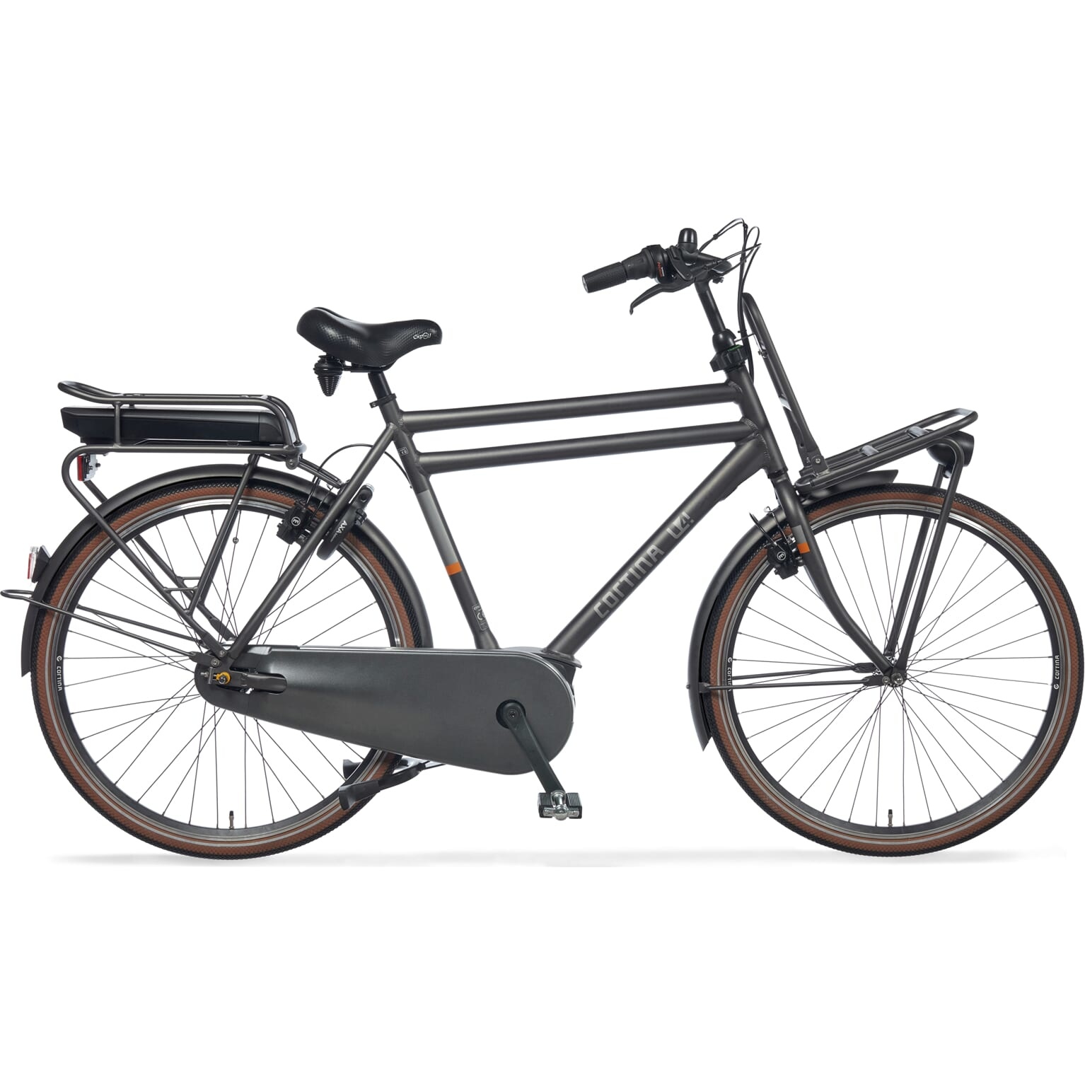 Cortina E-U4 Transport Herenfiets 28 inch 65 cm Bosch Active Line Middenmotor 7v Eclips Black Matt