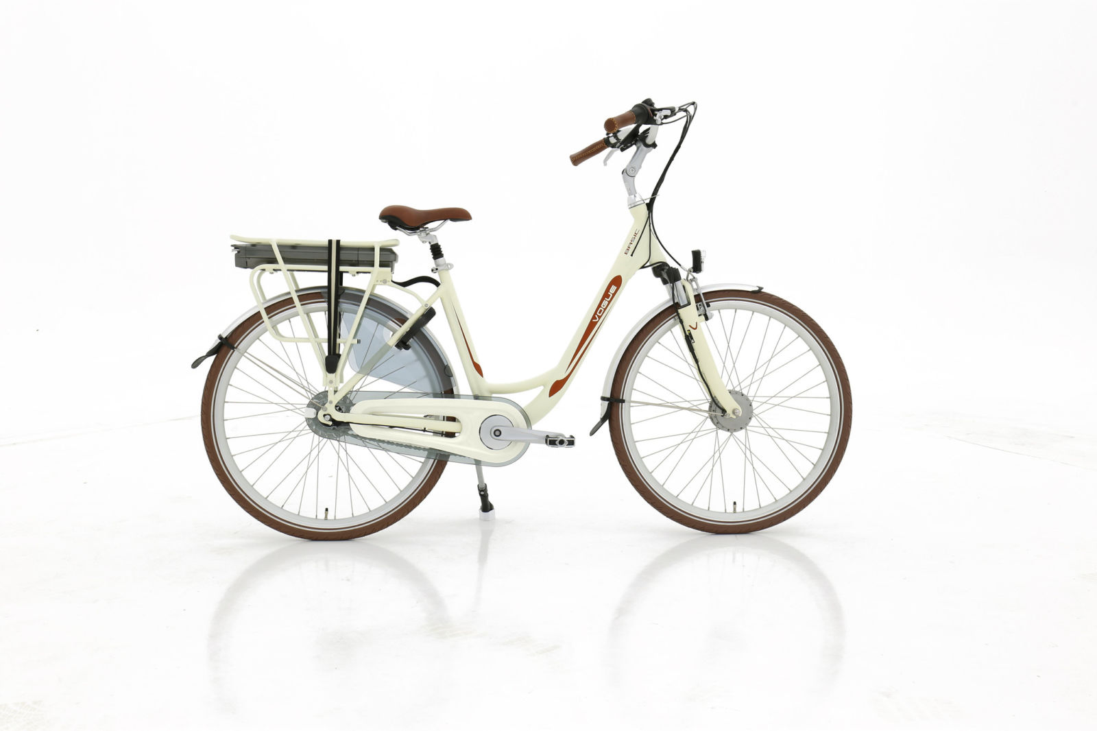 Vogue Basic Elektrische Damesfiets 28 inch 49cm Matt Cream 3v