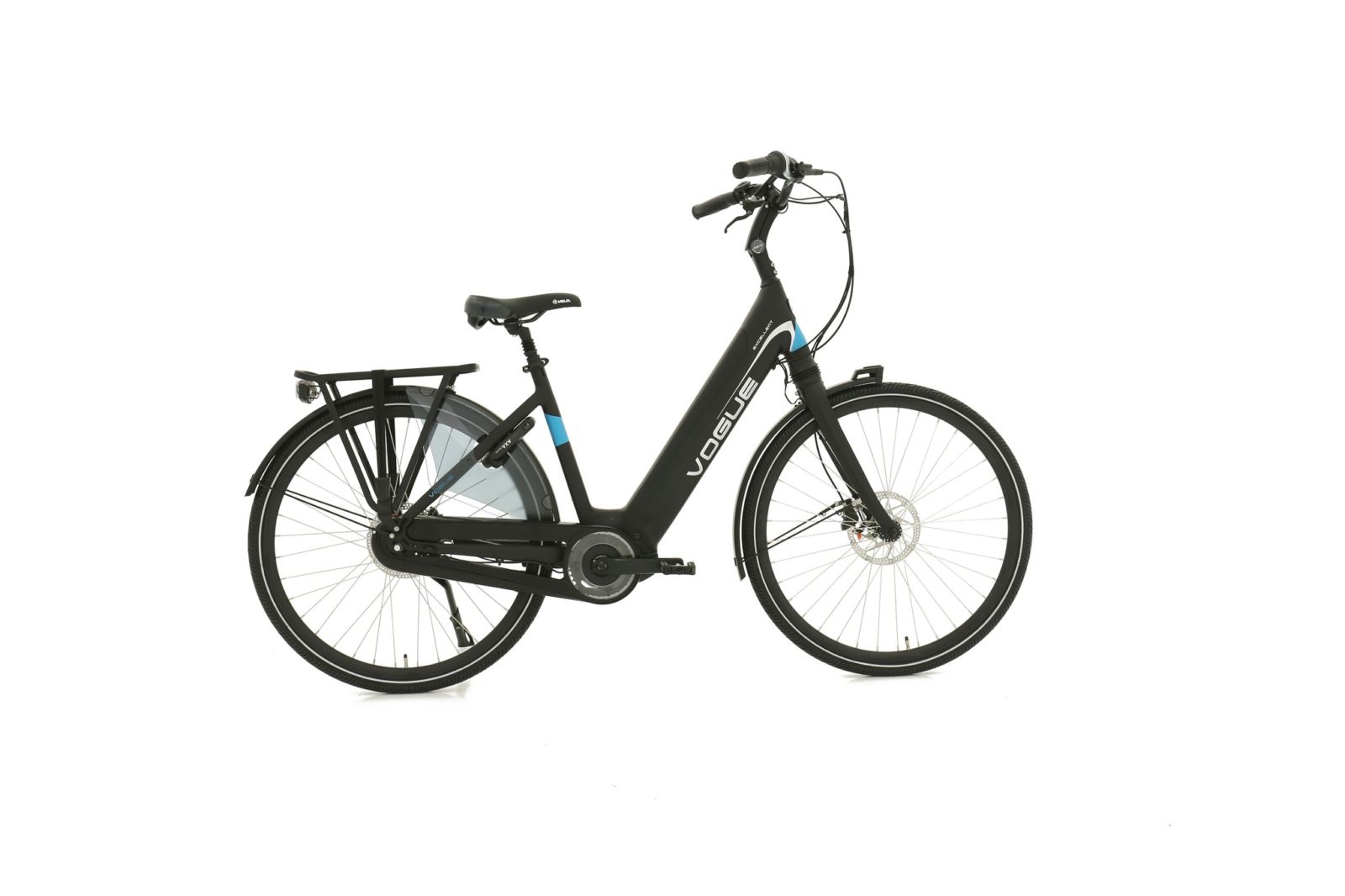 Vogue Excellent Elektrische Damesfiets 28 inch 51cm Matt Black/Blue 8v