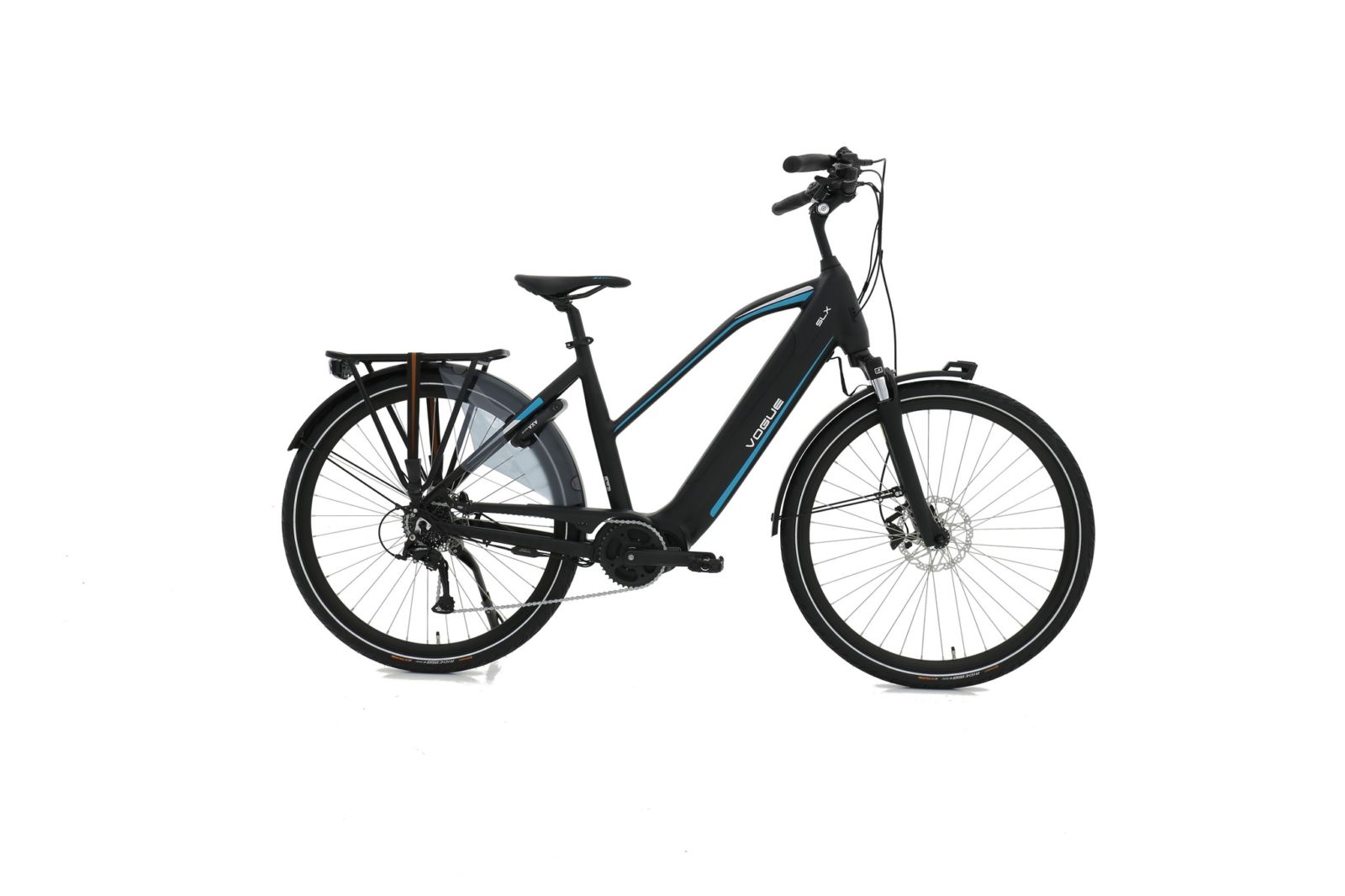 Vogue SLX Elektrische Damesiets 28 inch 51cm Matt Black/Blue 9v