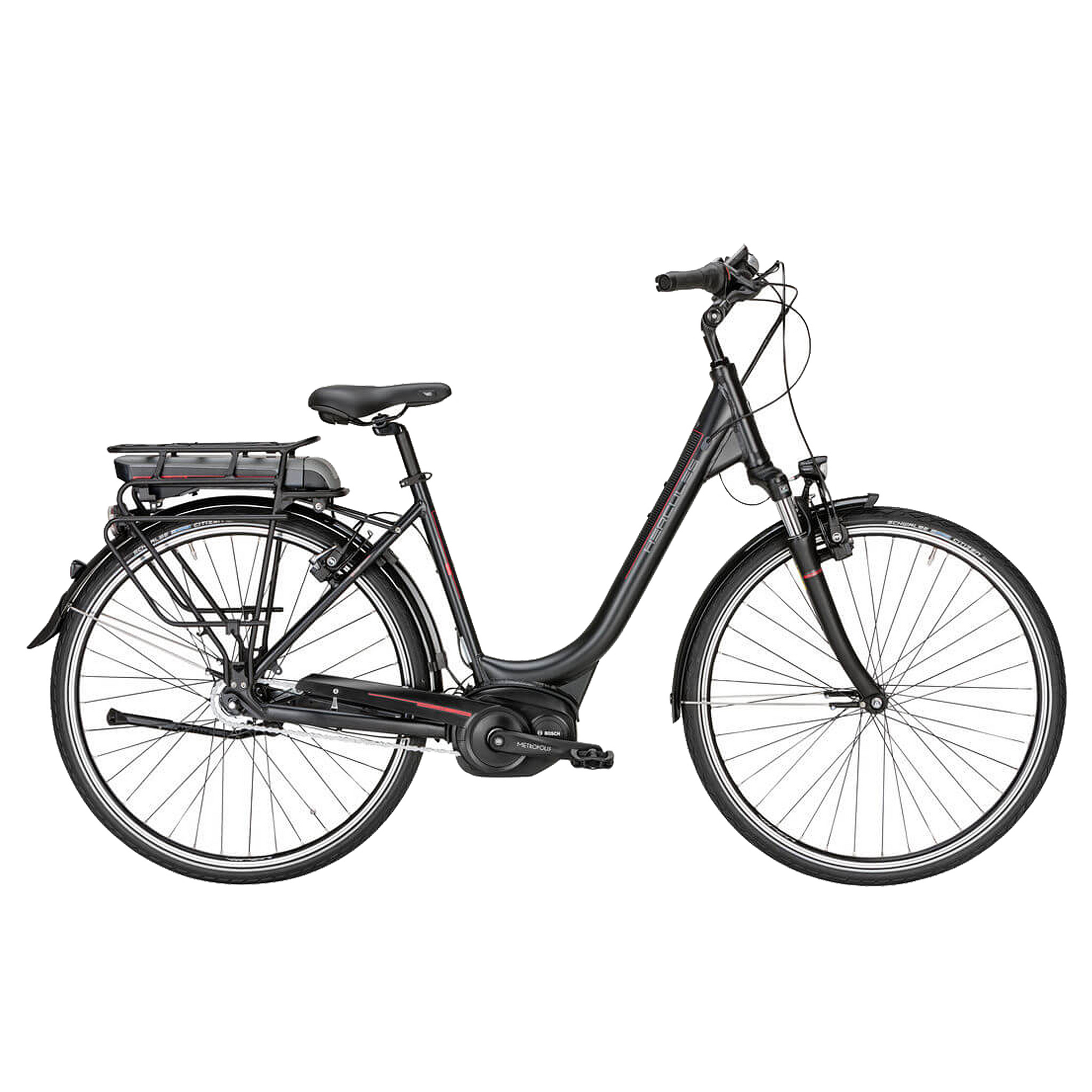 Hercules Elektrische fiets Roberta F7 Dames 46 cm Mat zwart 288 Wh Mat zwart