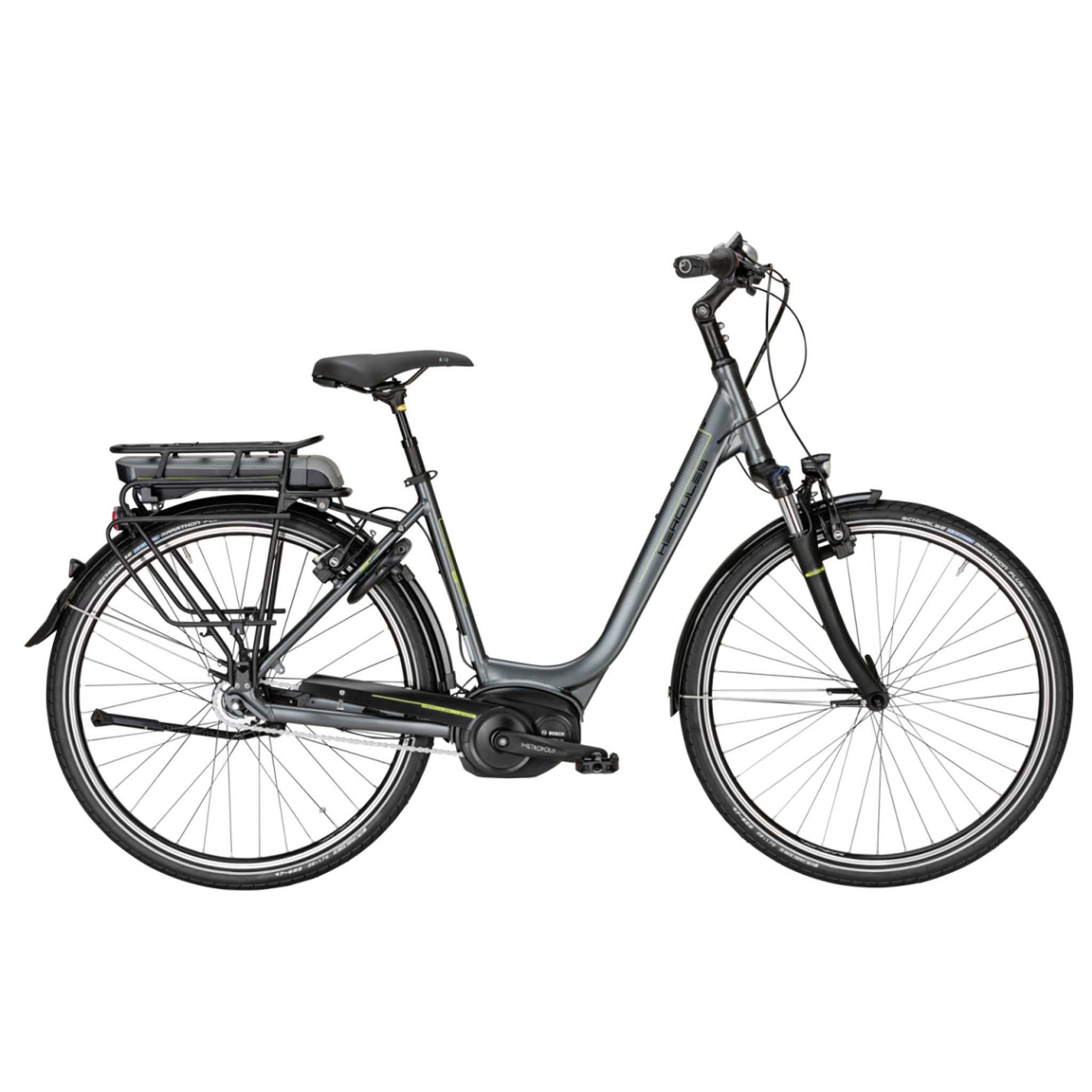 Hercules Elektrische fiets Roberta Pro F8 Dames 50 cm Mat Grijs 396 Wh Mat grijs