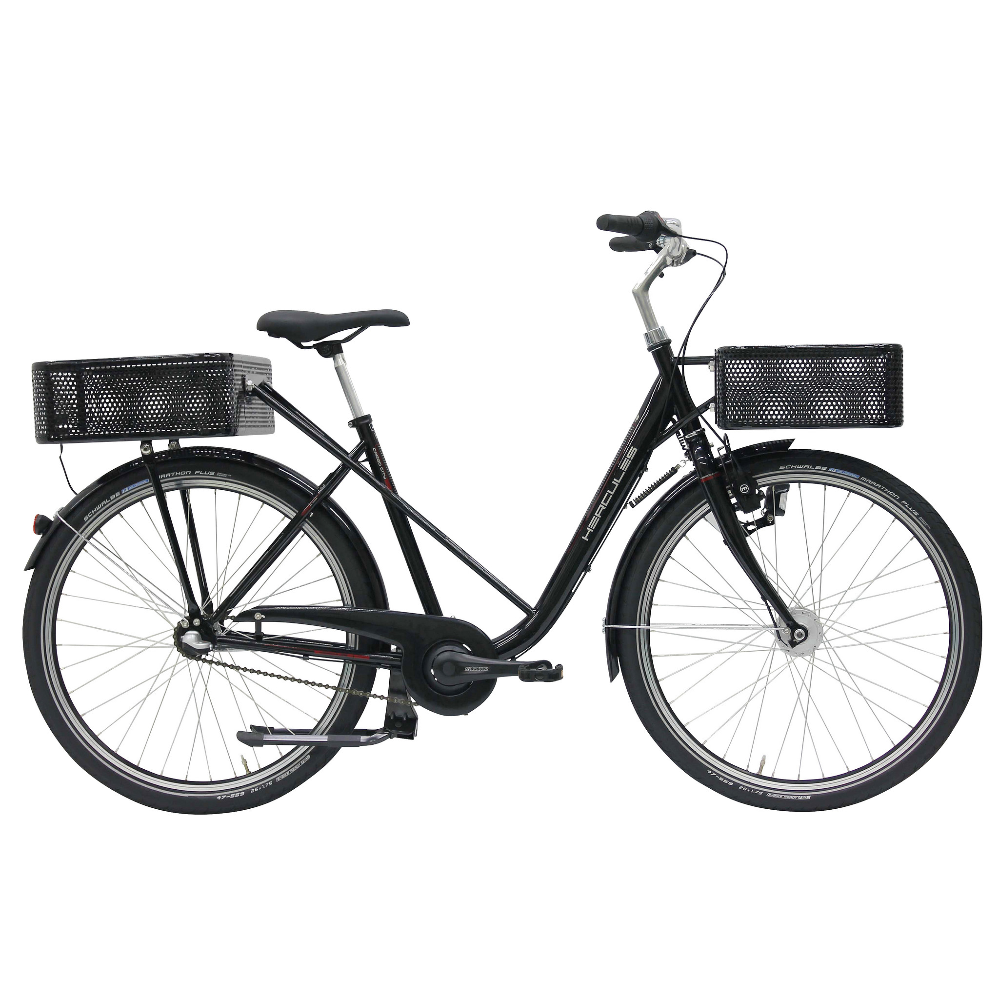 Hercules stadsfiets Cargo City Dames 48 cm Zwart Zwart