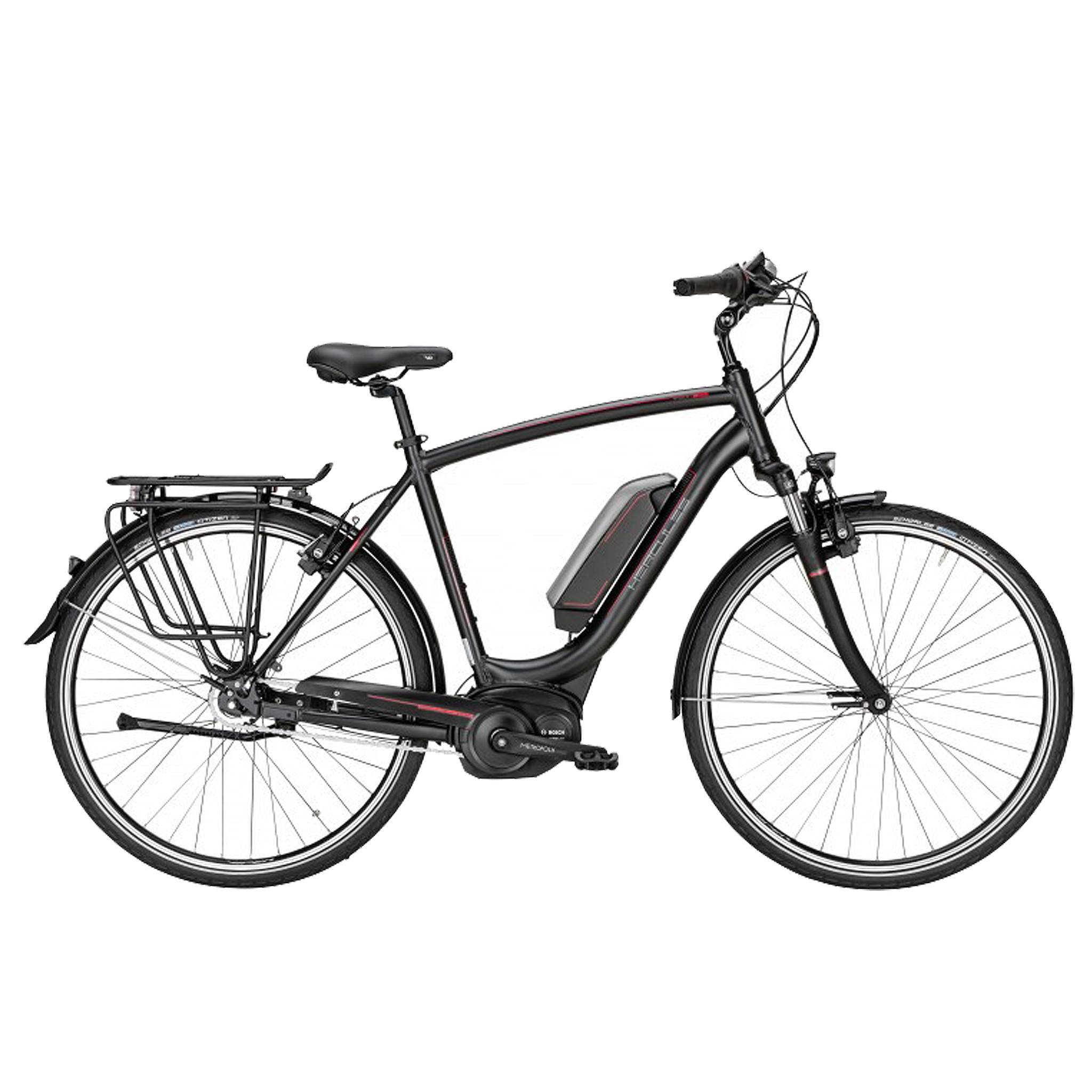 Hercules Elektrische fiets Robert F8 Heren 60 cm Mat zwart  396 Wh Mat zwart