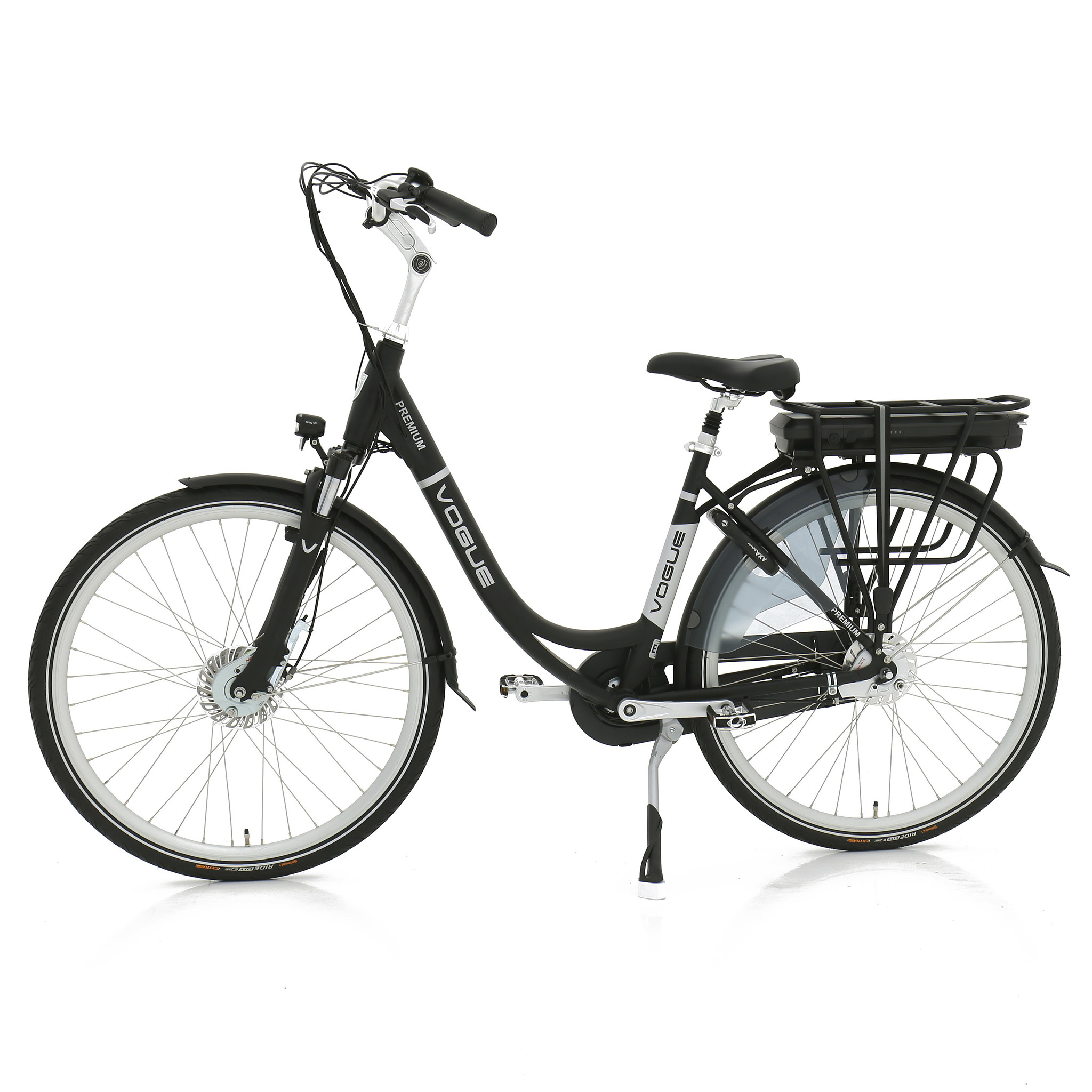 Vogue Elektrische fiets Premium Dames 53 cm Mat zwart 467 Wh Mat zwart