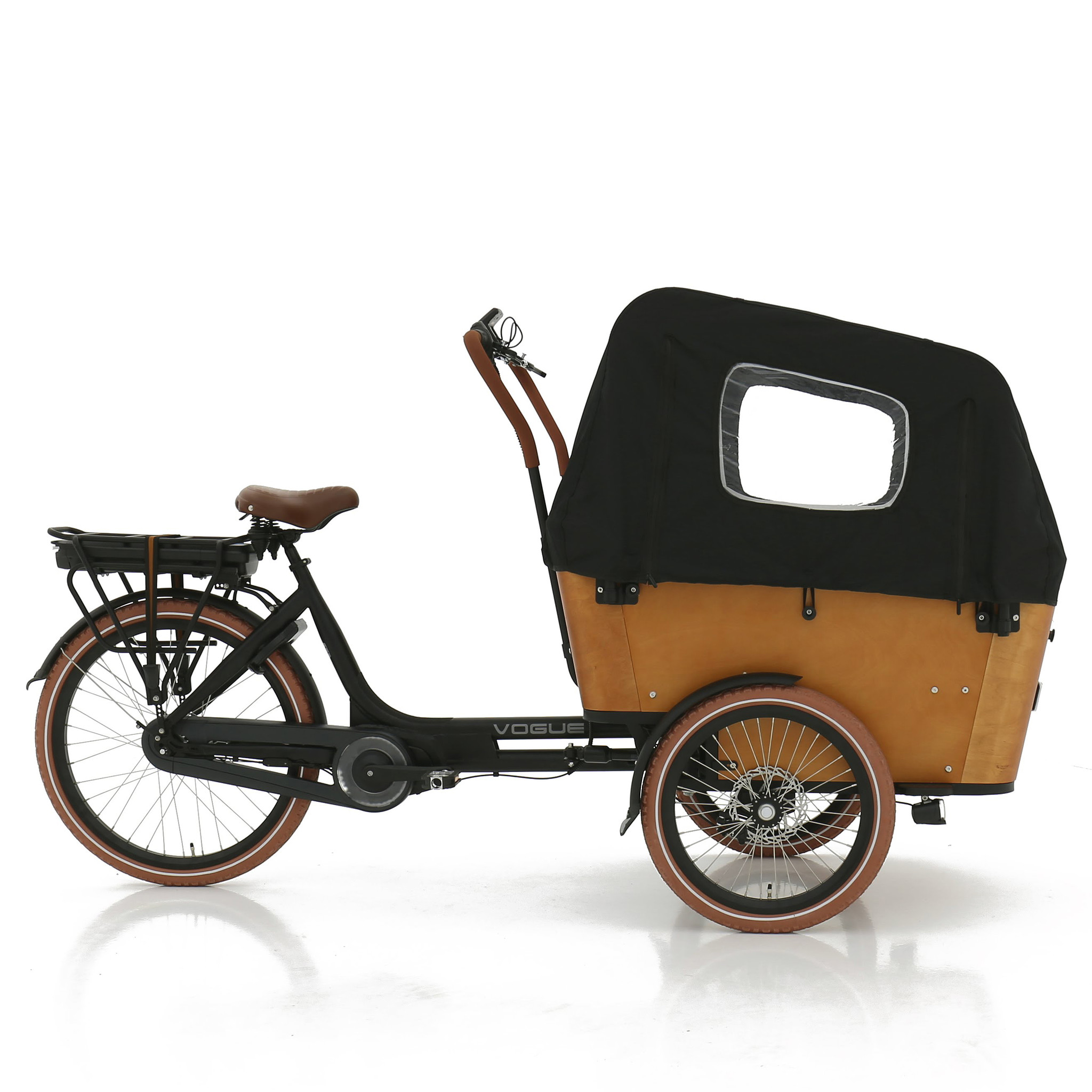 Vogue Elektrische bakfiets Carry 3 Uni Zwart 468 Wh Zwart