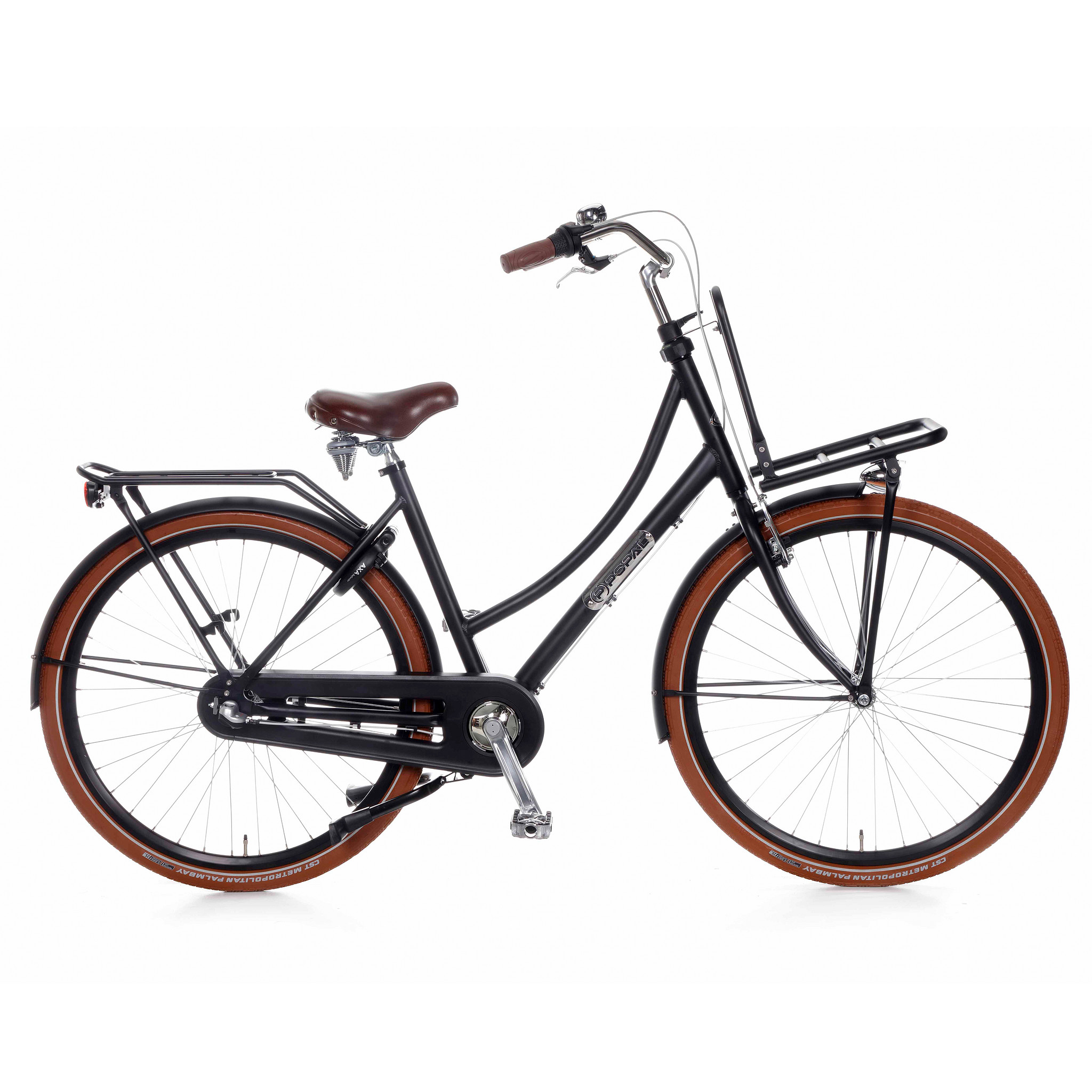 Popal Transportfiets daily dutch prestige N3 Dames 57 cm Mat zwart  Mat zwart