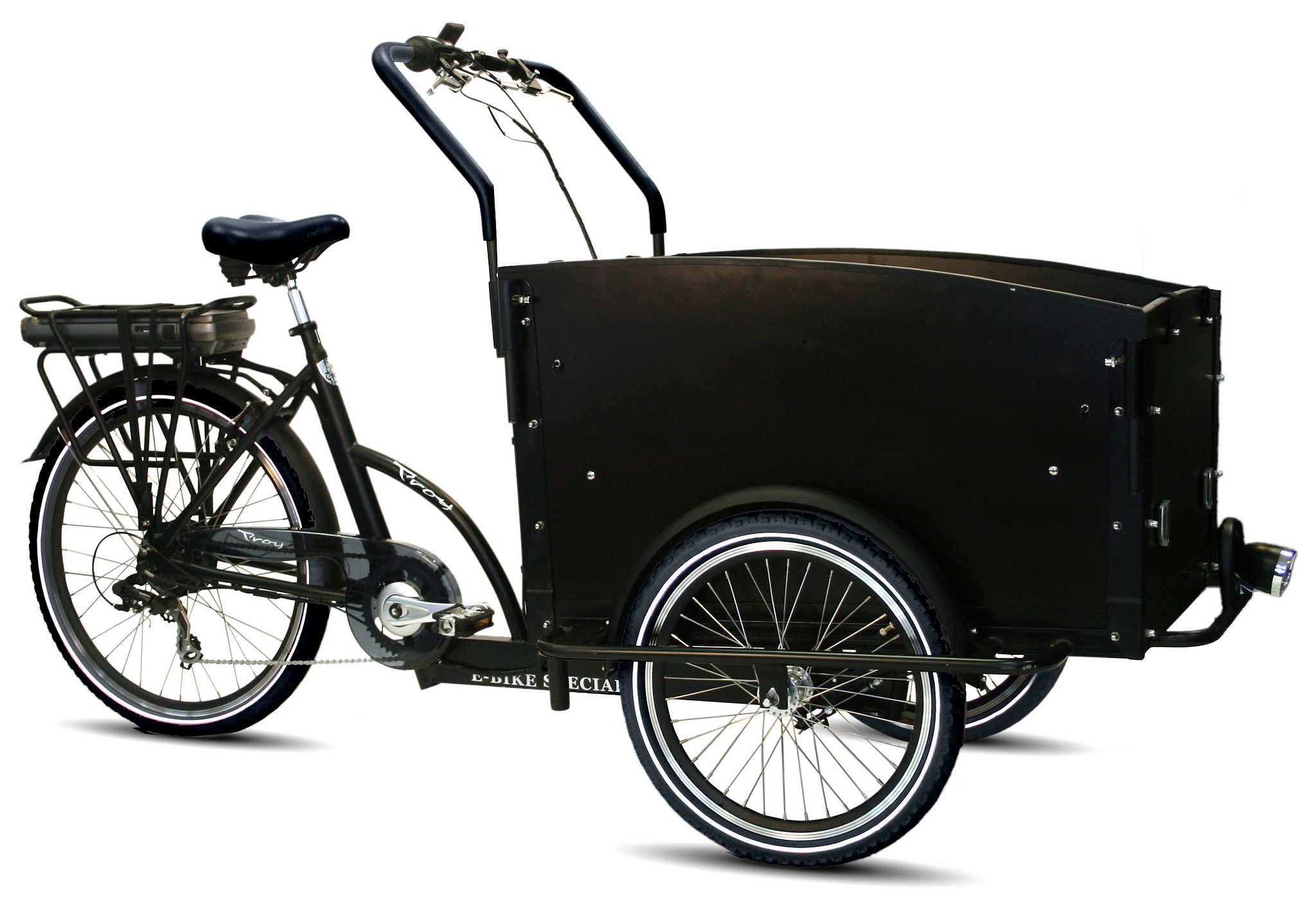 Troy Elektrische bakfiets mat zwart 468 Wh Zwart