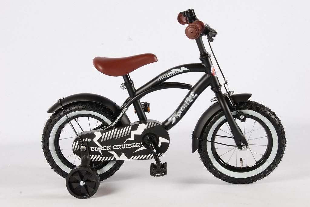 Volare Kinderfiets Black Cruiser 12 inch Mat zwart Zwart