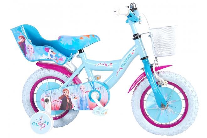 Disney kinderfets Frozen 12 inch dichte wielen Blauw  Blauw