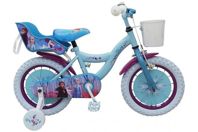 Disney kinderfets Frozen 14 inch dichte wielen Blauw  Blauw