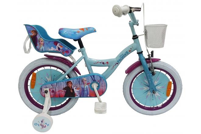 Disney kinderfets Frozen 16 inch dichte wielen Blauw  Blauw