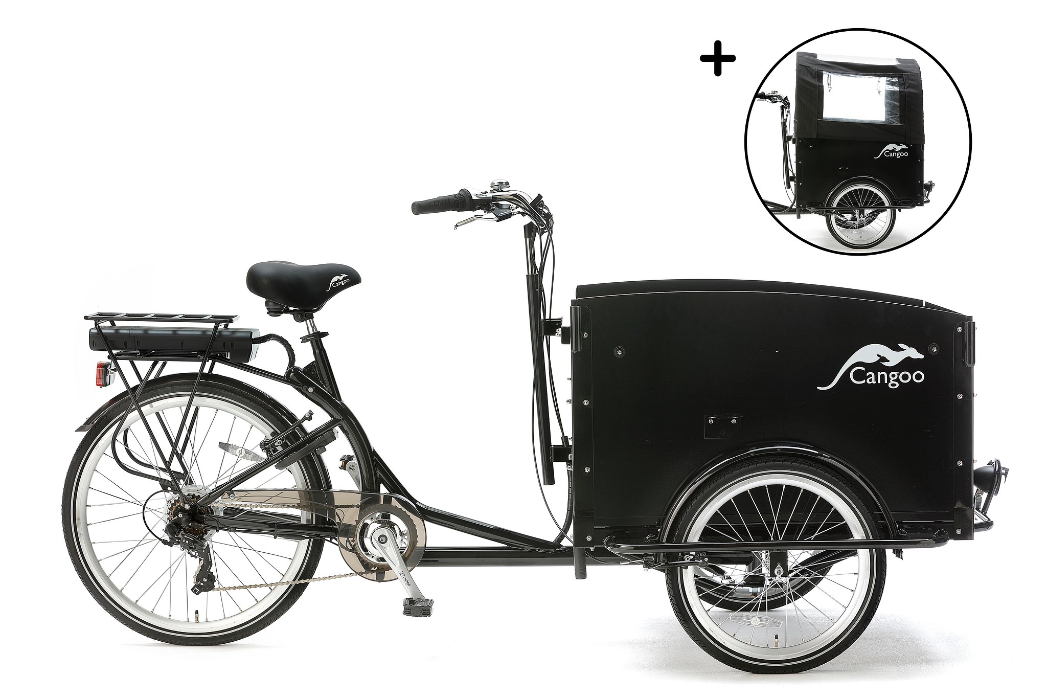 Cangoo Elektrische Bakfiets Tour Zwart 51cm 470 Watt Zwart