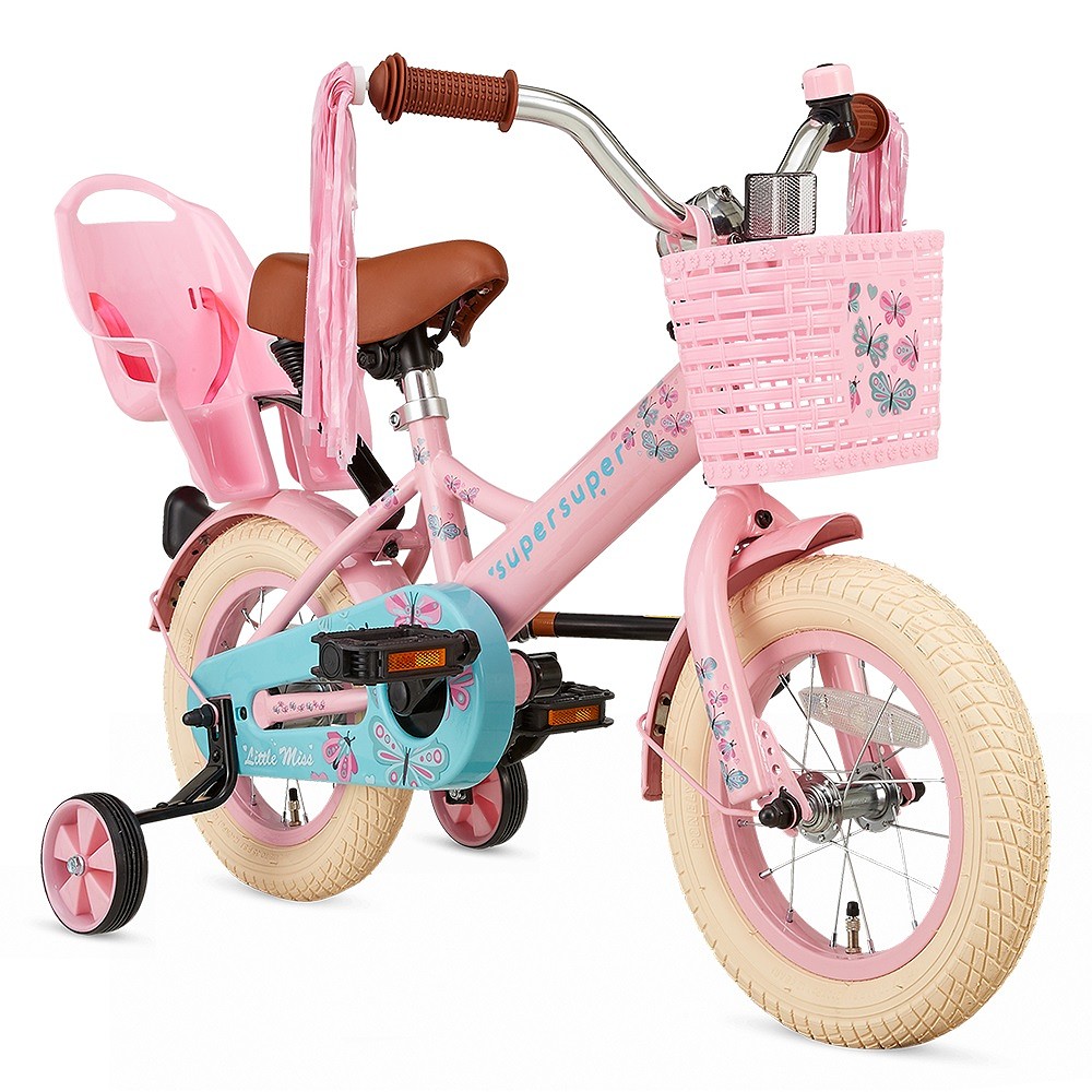 Supersuper Kinderfiets Little Miss 12 inch Roze Roze