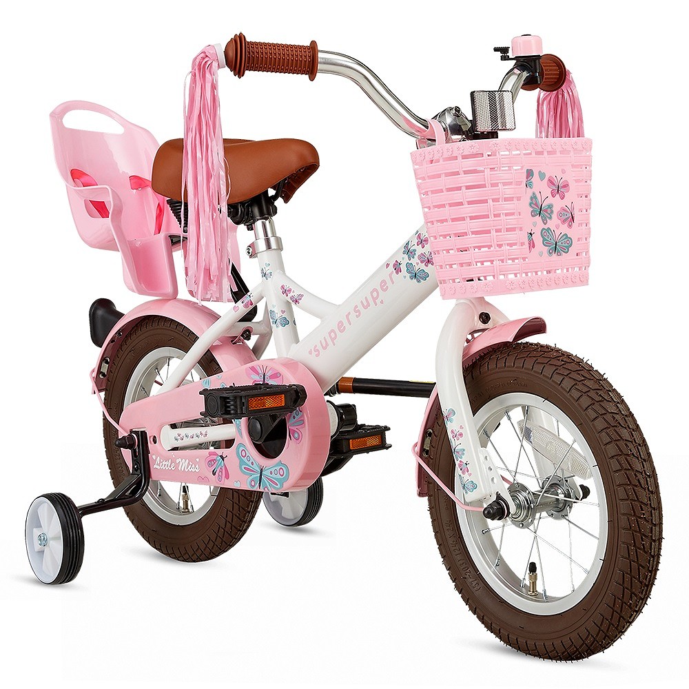 Supersuper Kinderfiets Little Miss 12 inch Wit Wit