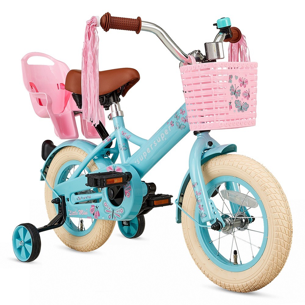 Supersuper Kinderfiets Little Miss 12 inch Turquoise  Turquoise