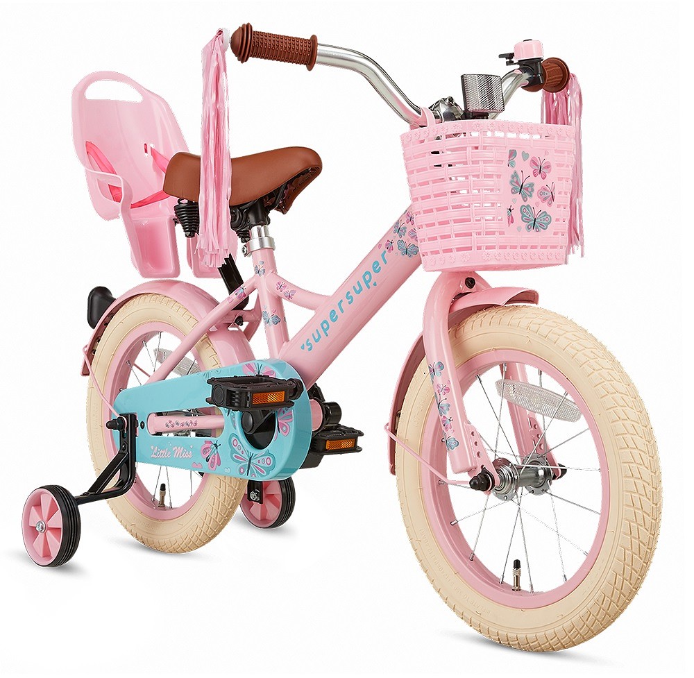 Supersuper Kinderfiets Little Miss 14 inch Roze Roze