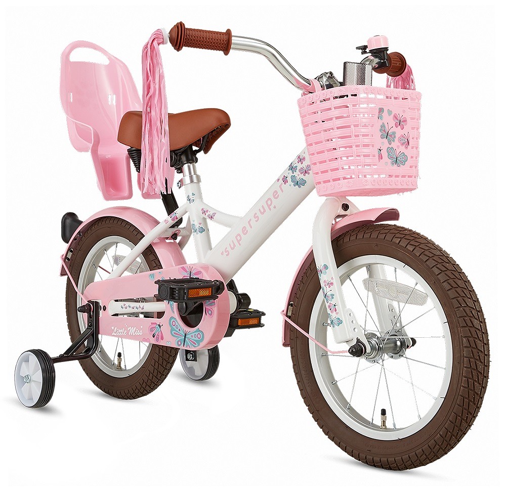 Supersuper Kinderfiets Little Miss 14 inch Wit Wit