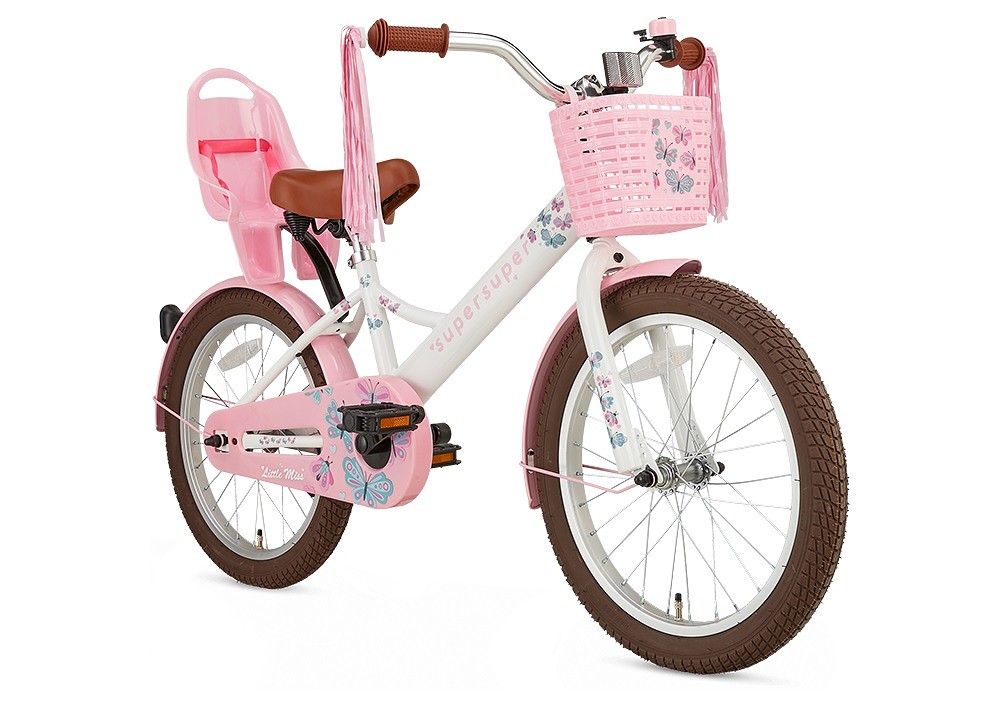 Supersuper Kinderfiets Little Miss 18 inch Wit Wit