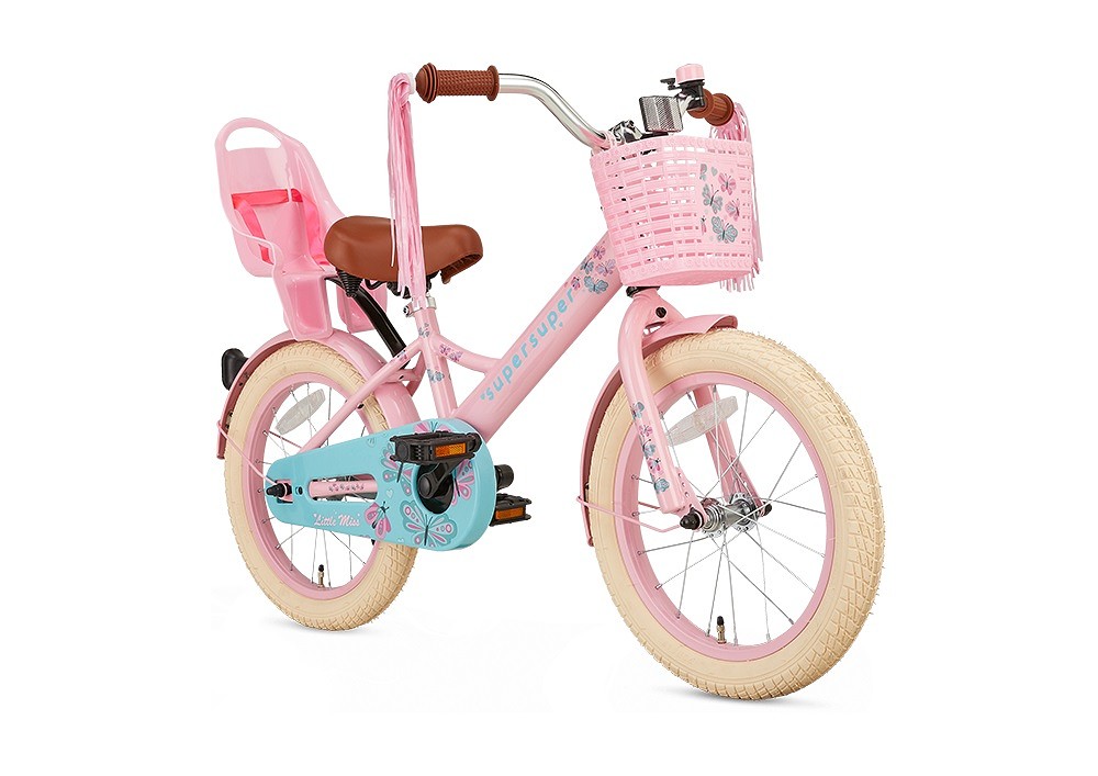 Supersuper Kinderfiets Little Miss 16 inch Roze Roze