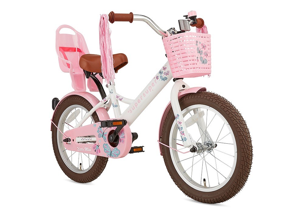 Supersuper Kinderfiets Little Miss 16 inch Wit Wit