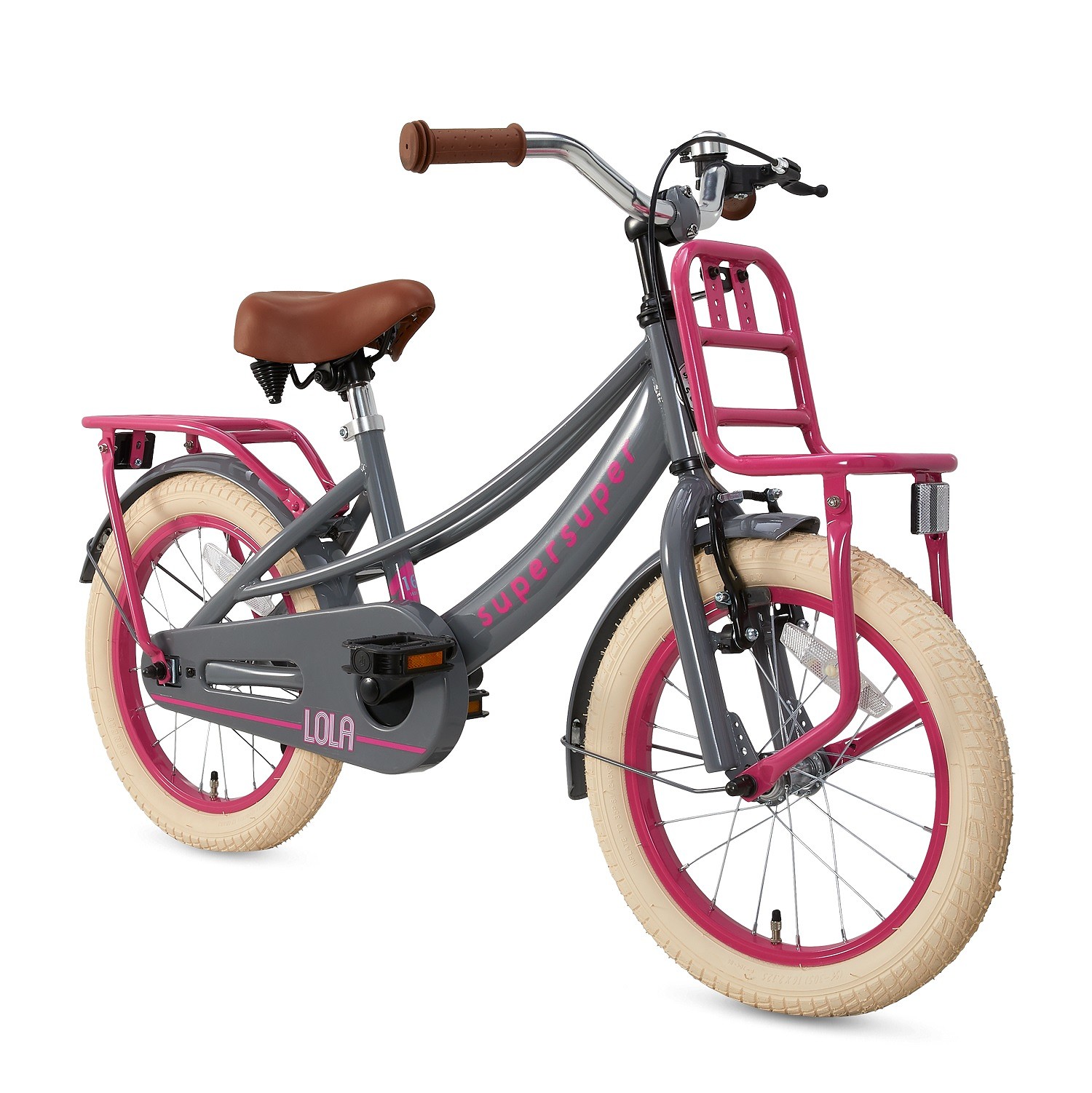 Supersuper Kinderfiets Lola 16 inch Grijs Grijs