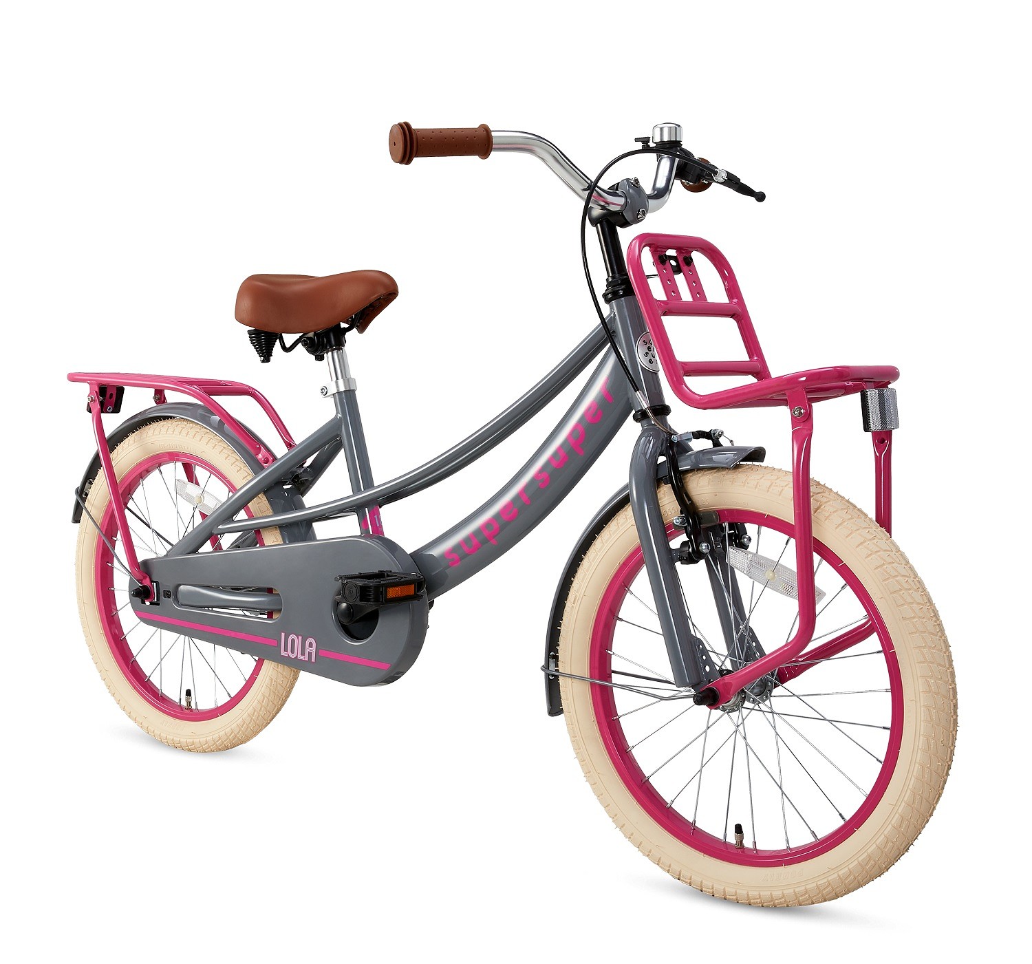 Supersuper Kinderfiets Lola 18 inch Grijs Grijs