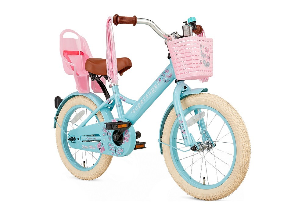 Supersuper Kinderfiets Little Miss 16 inch Turquoise  Turquoise