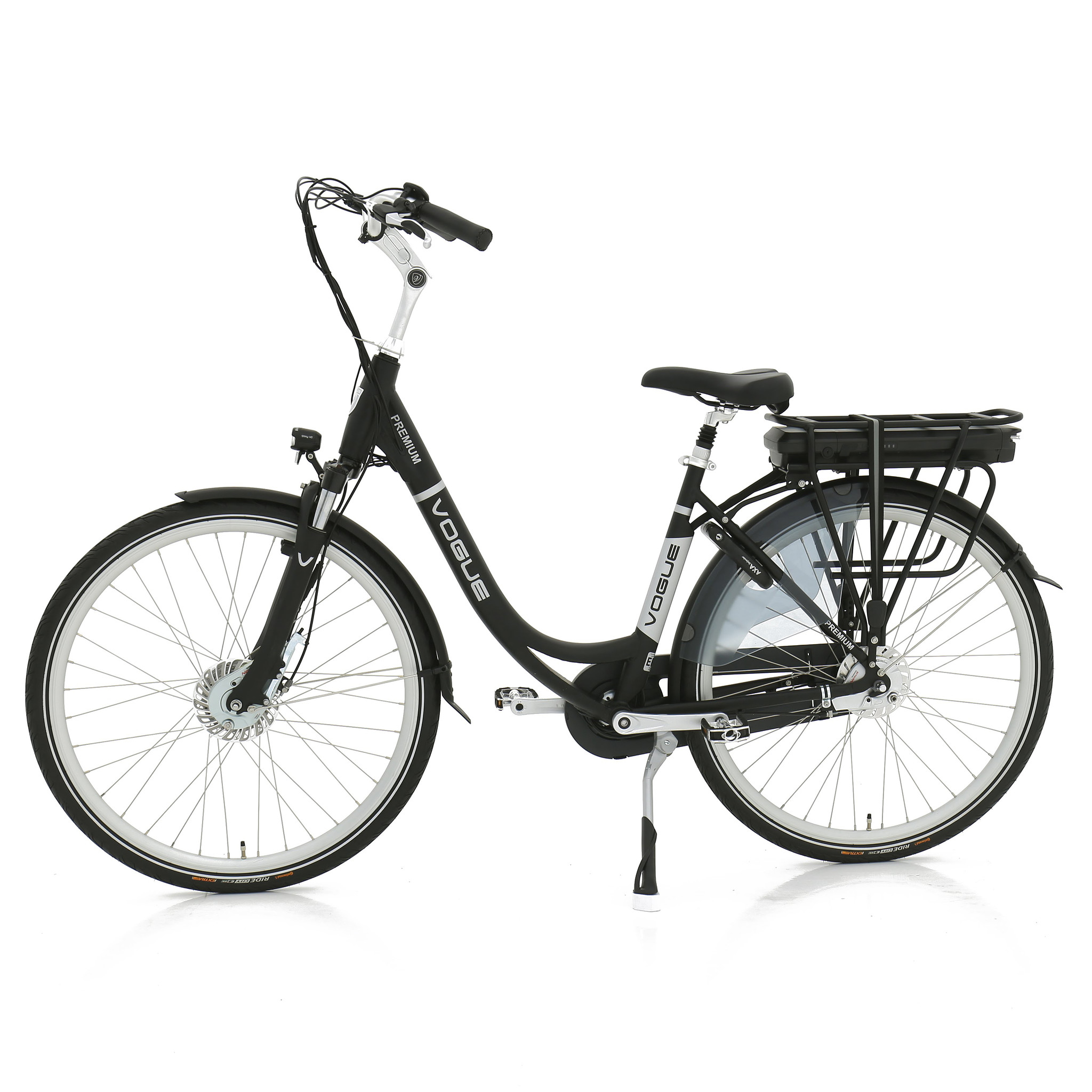Vogue Elektrische fiets Premium Dames 48 cm Mat zwart 468 Wh Mat zwart
