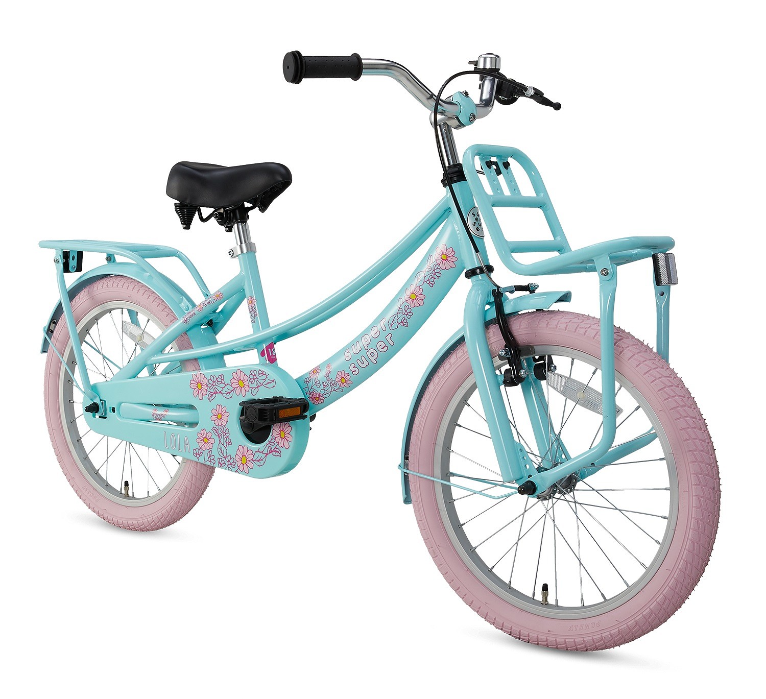 Supersuper Kinderfiets Lola Roze 16 inch Roze Roze