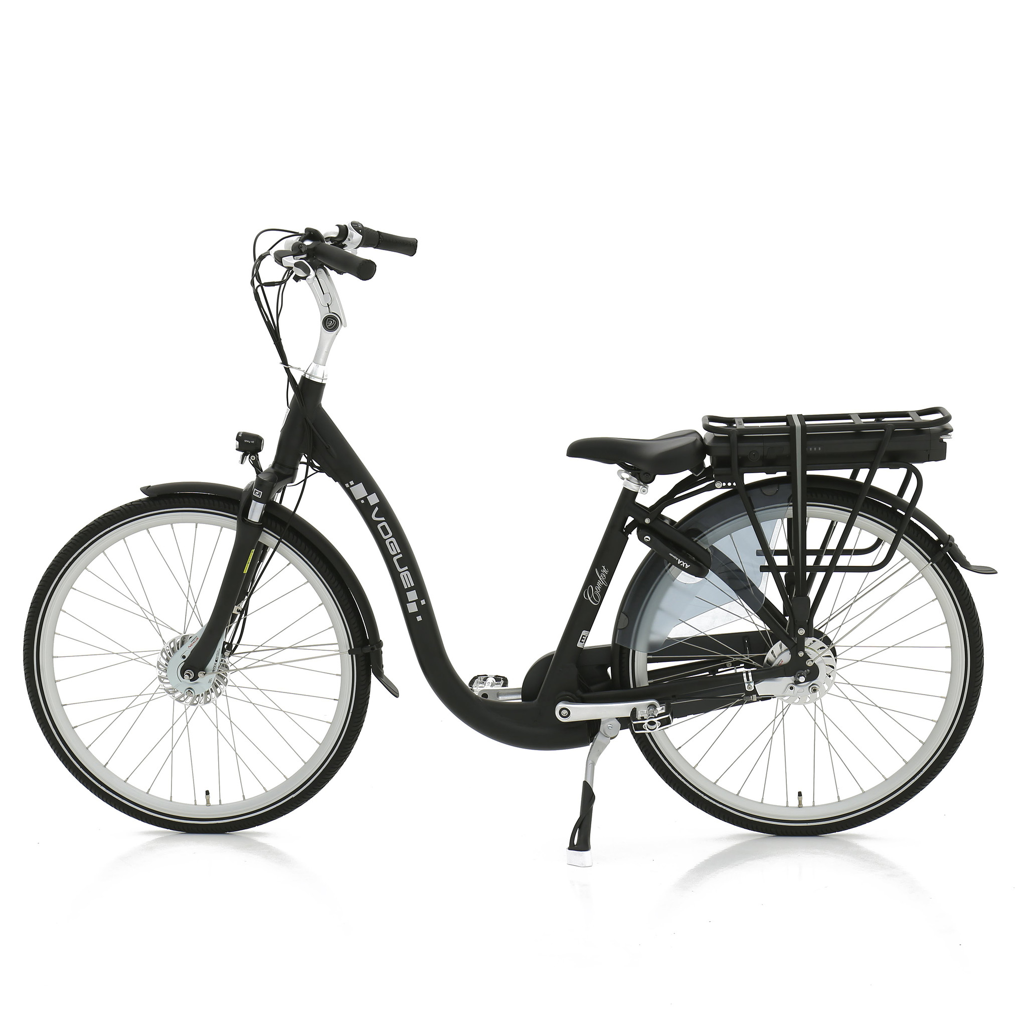 Vogue Elektrische fiets Comfort Dames 46 cm Mat zwart 468 Wh Mat zwart