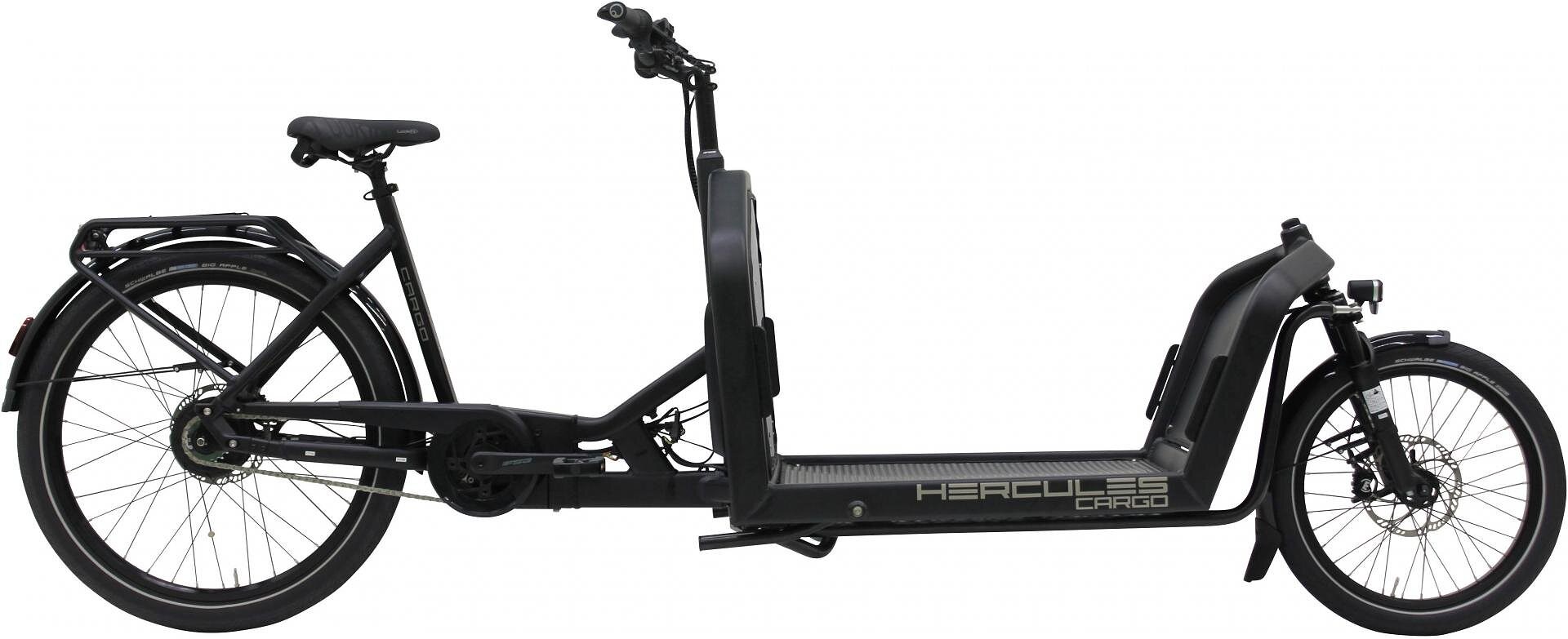 Hercules Elektrische bakfiets Cargo 51 cm Mat zwart  1000 Wh Zwart
