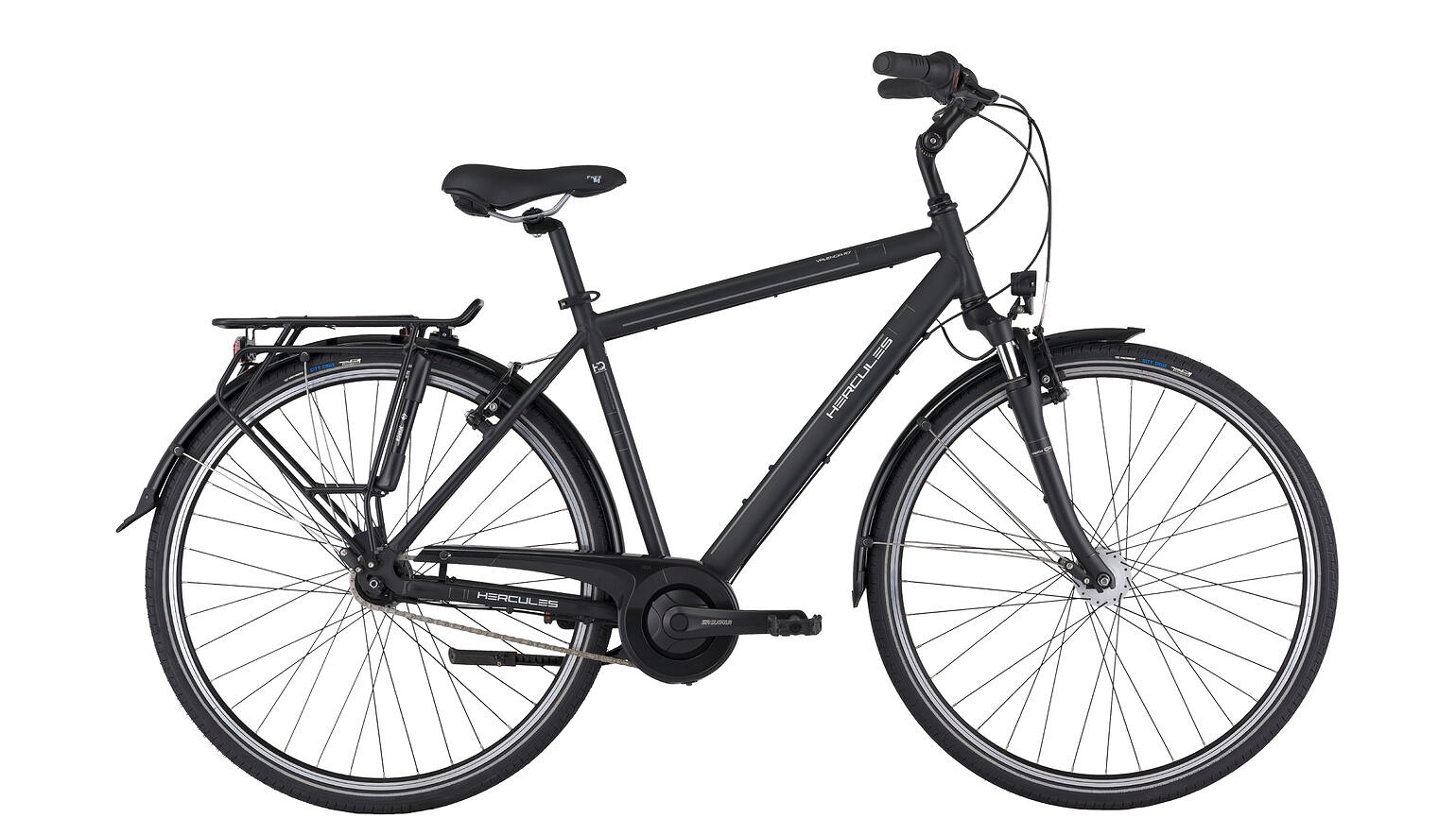 Hercules stadsfiets Valencia R7 Heren Mat zwart 46 cm Zwart