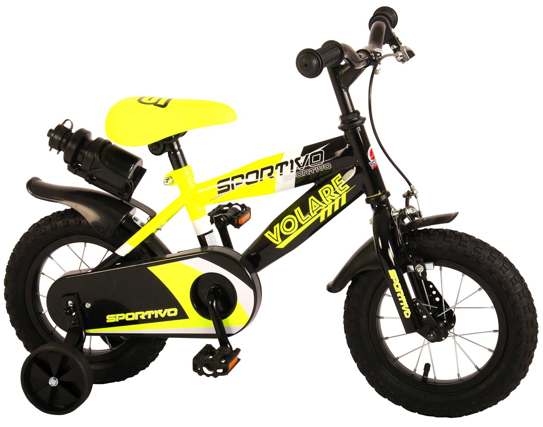 Volare Kinderfiets Sportivo 12 inch Neon geel  Neon geel