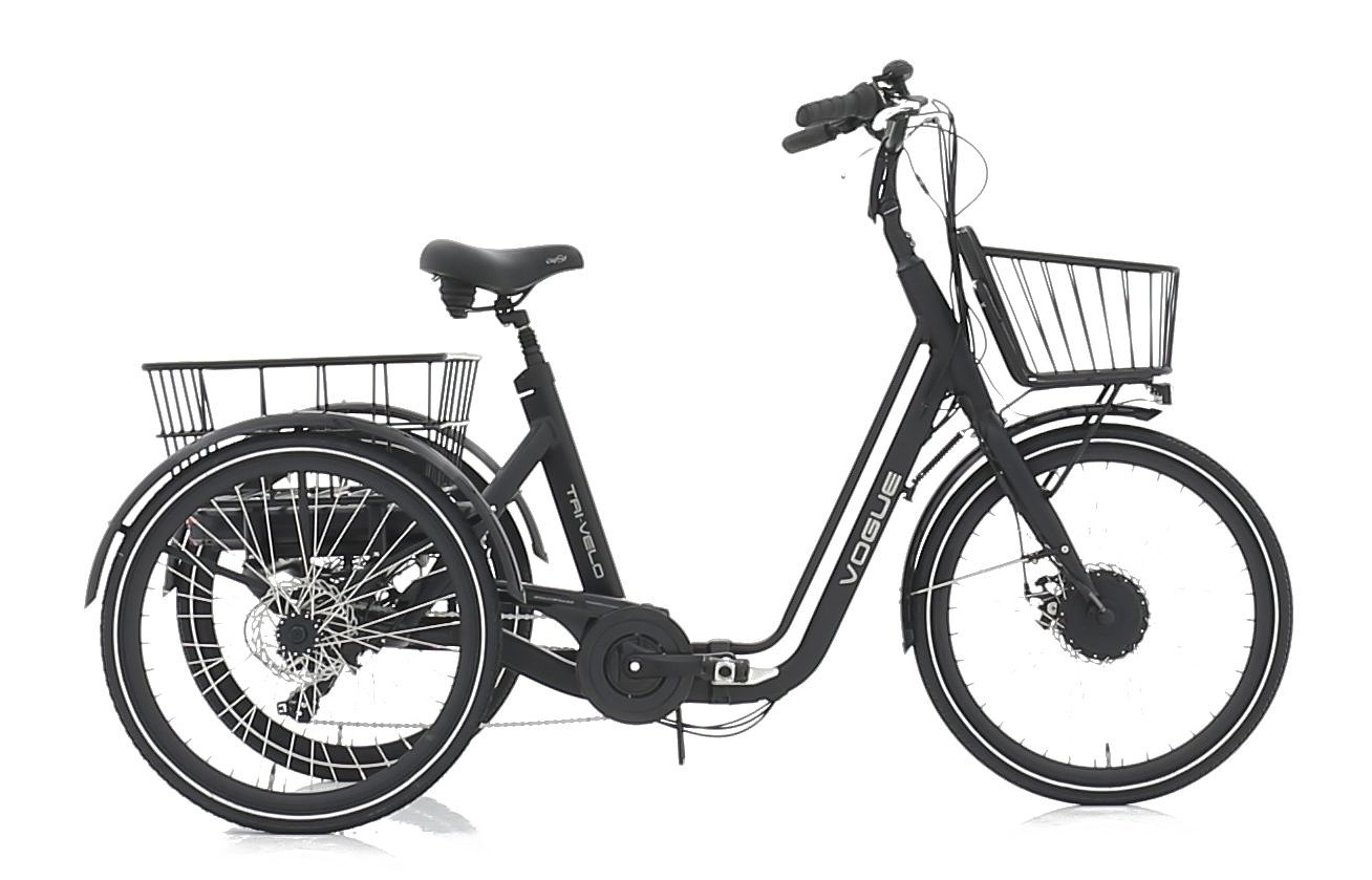 Vogue Elektrische driewieler Tri-Velo Uni Zwart 468 Wh Zwart