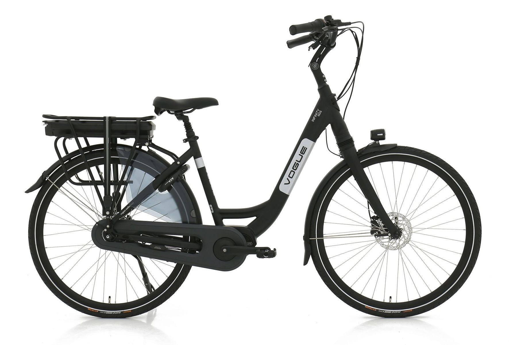 Vogue Elektrische fiets Infinity MDS Dames 48 cm Mat Zwart 468 Wh Mat zwart