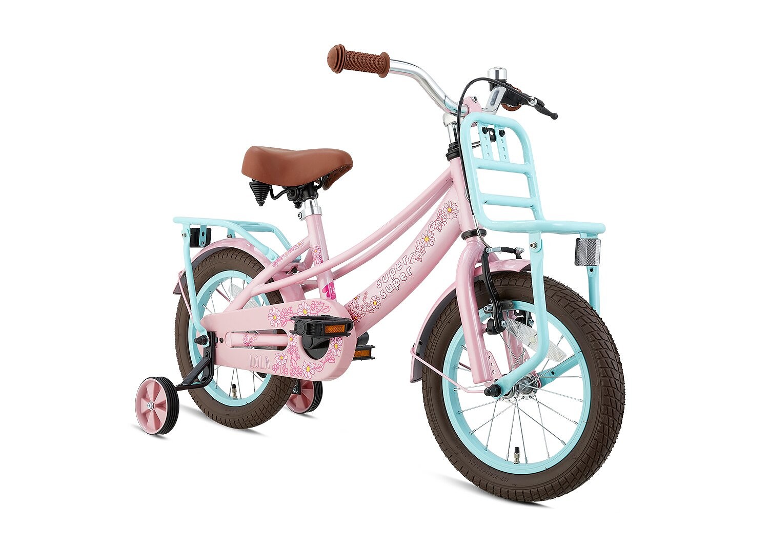 Supersuper Kinderfiets Lola Turquoise 14 inch Turquoise