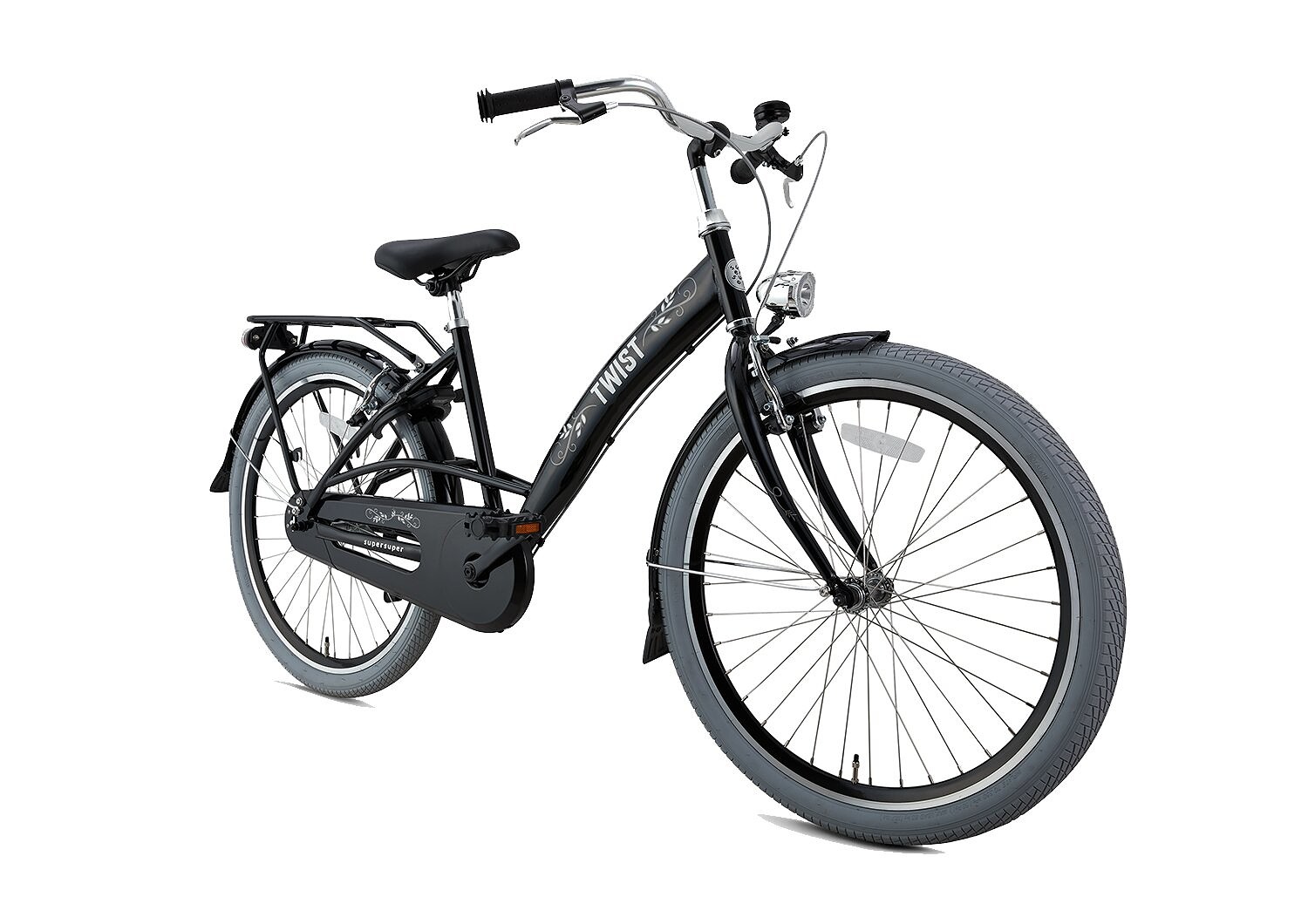 Supersuper Kinderfiets twist 26 inch Zwart  Zwart