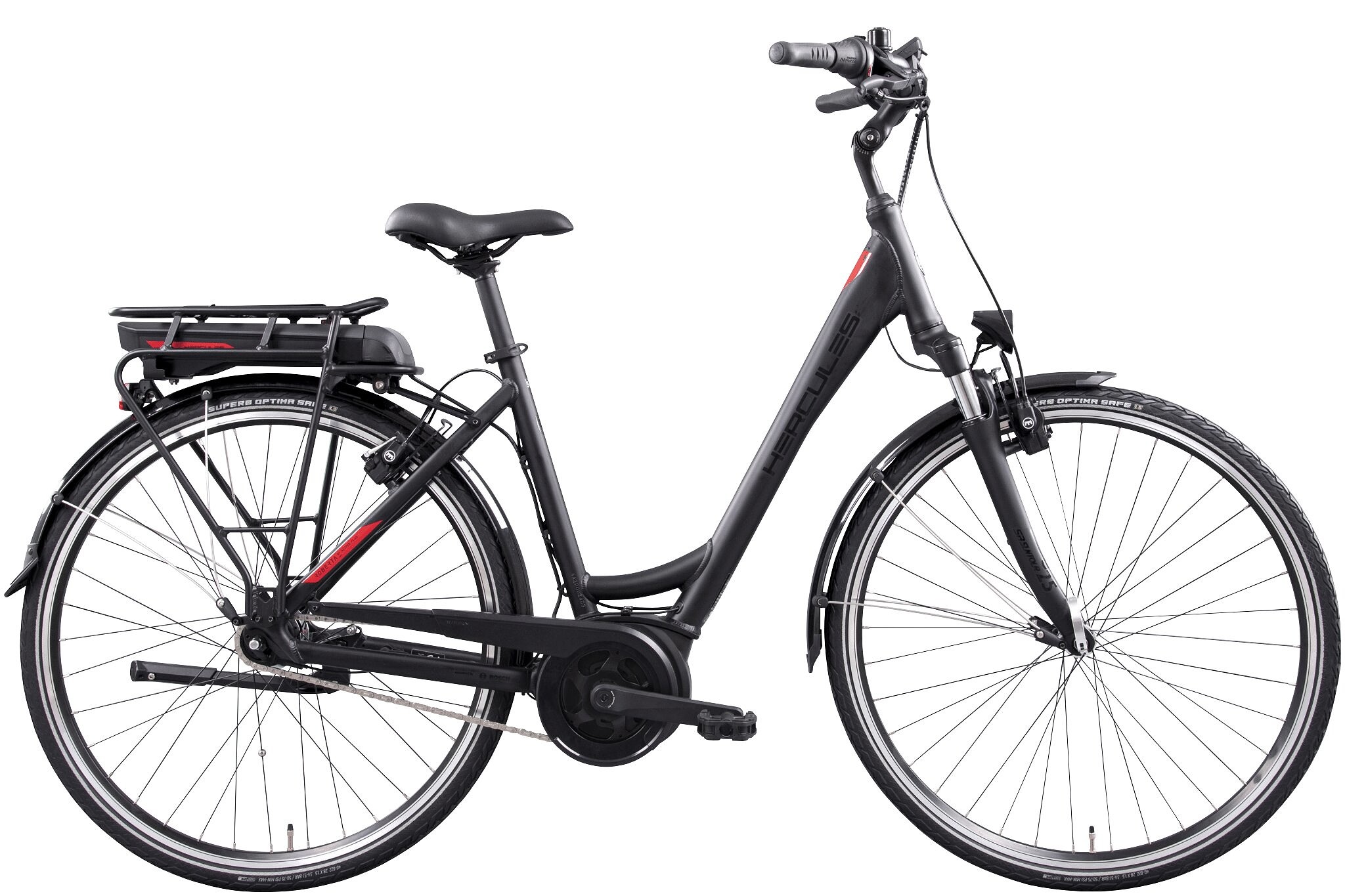 Hercules Elektrische fiets Robert/a F7 Dames 50 cm Mat zwart 400 Wh Mat zwart