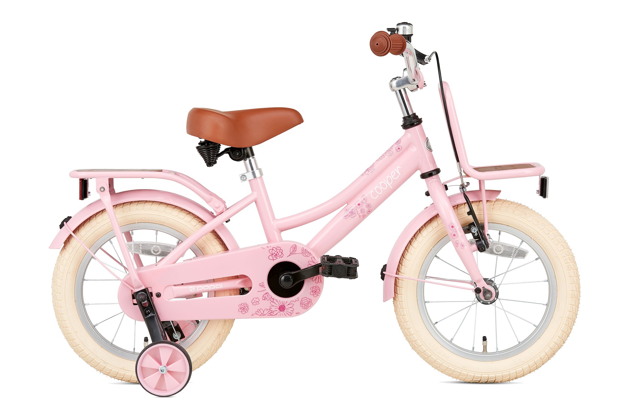 Supersuper Kinderfiets Cooper Bamboo 14 inch Roze Roze