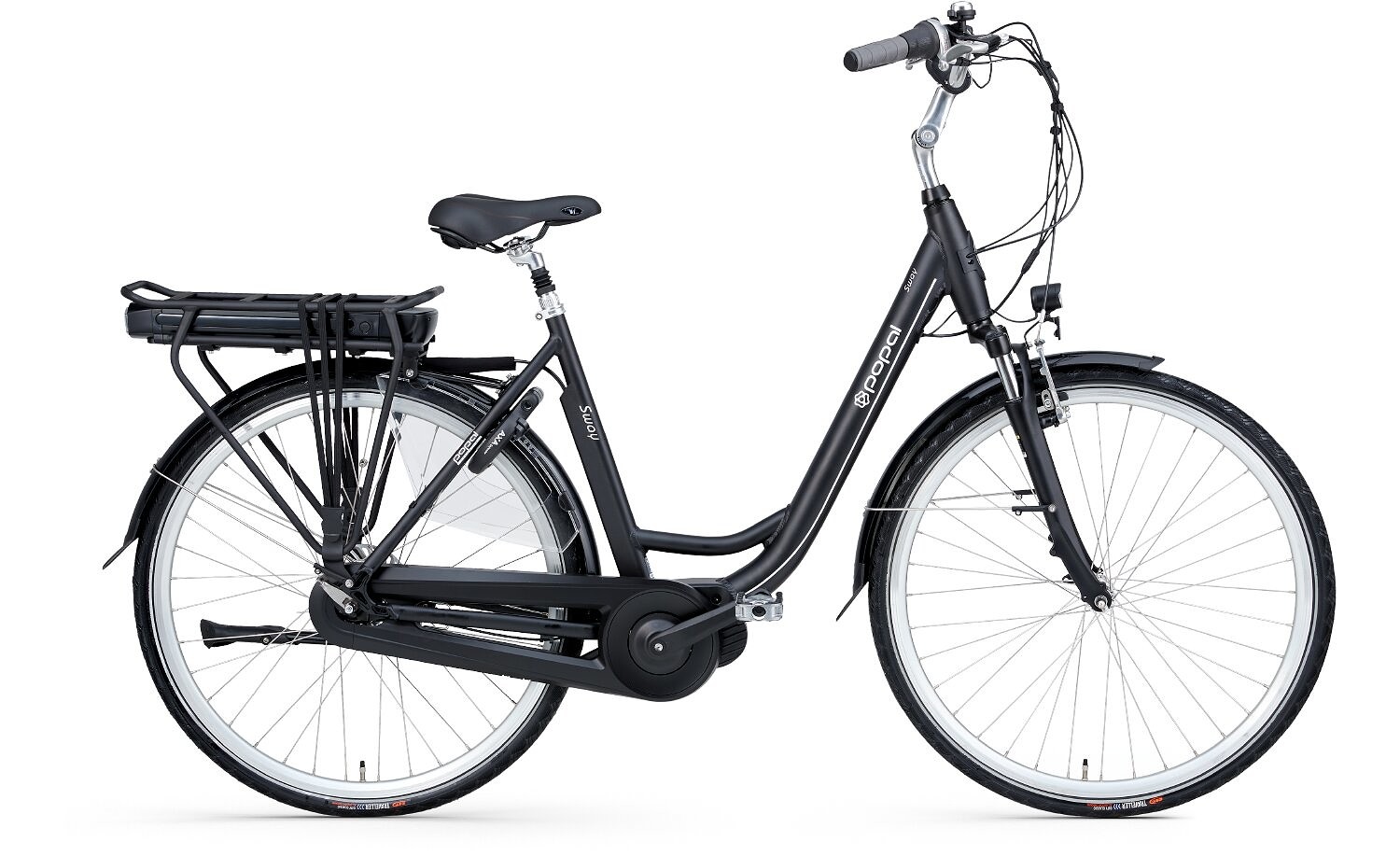 Popal Elektrische Fiets Sway MM Dames 53 cm Mat zwart 470 Wh Mat zwart