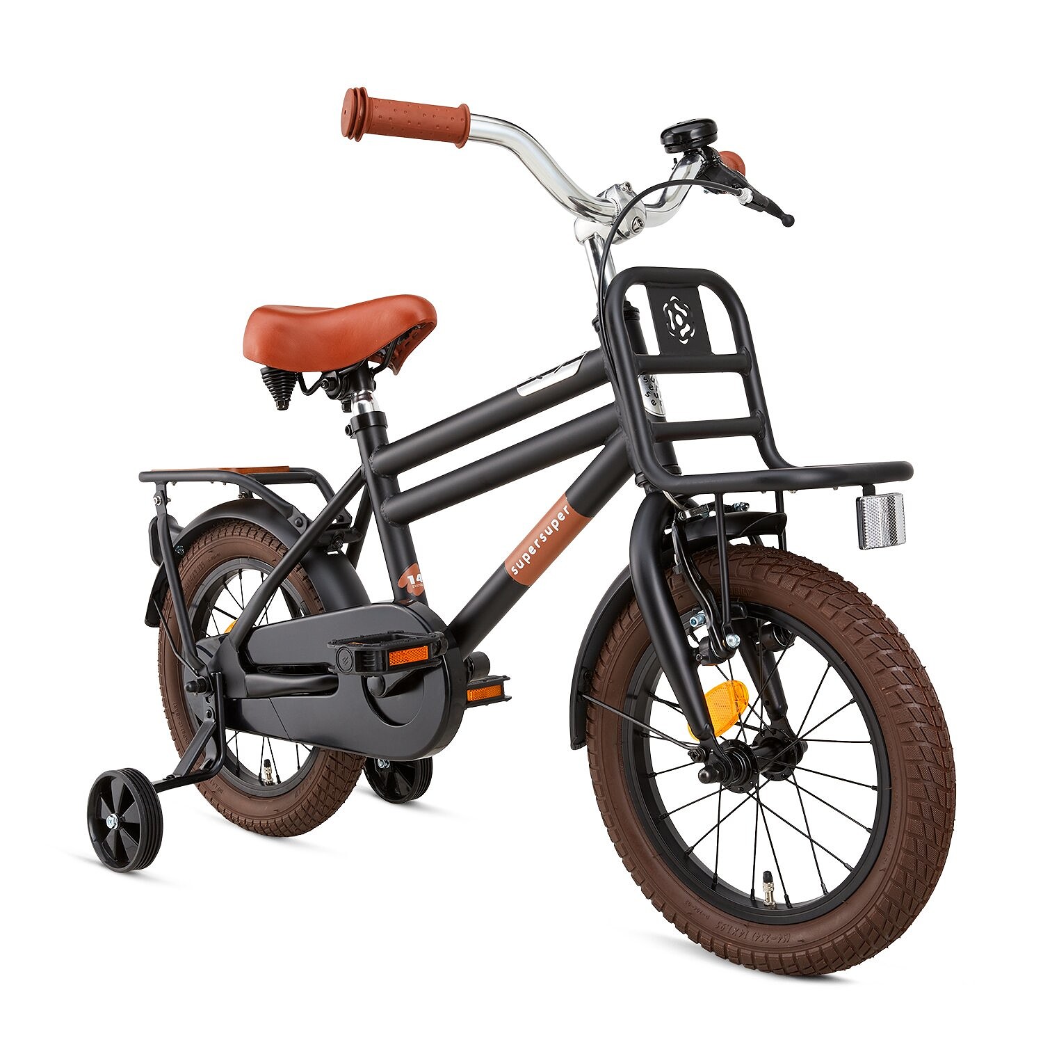 Supersuper Kinderfiets Cooper Bamboo 14 inch Zwart  Zwart