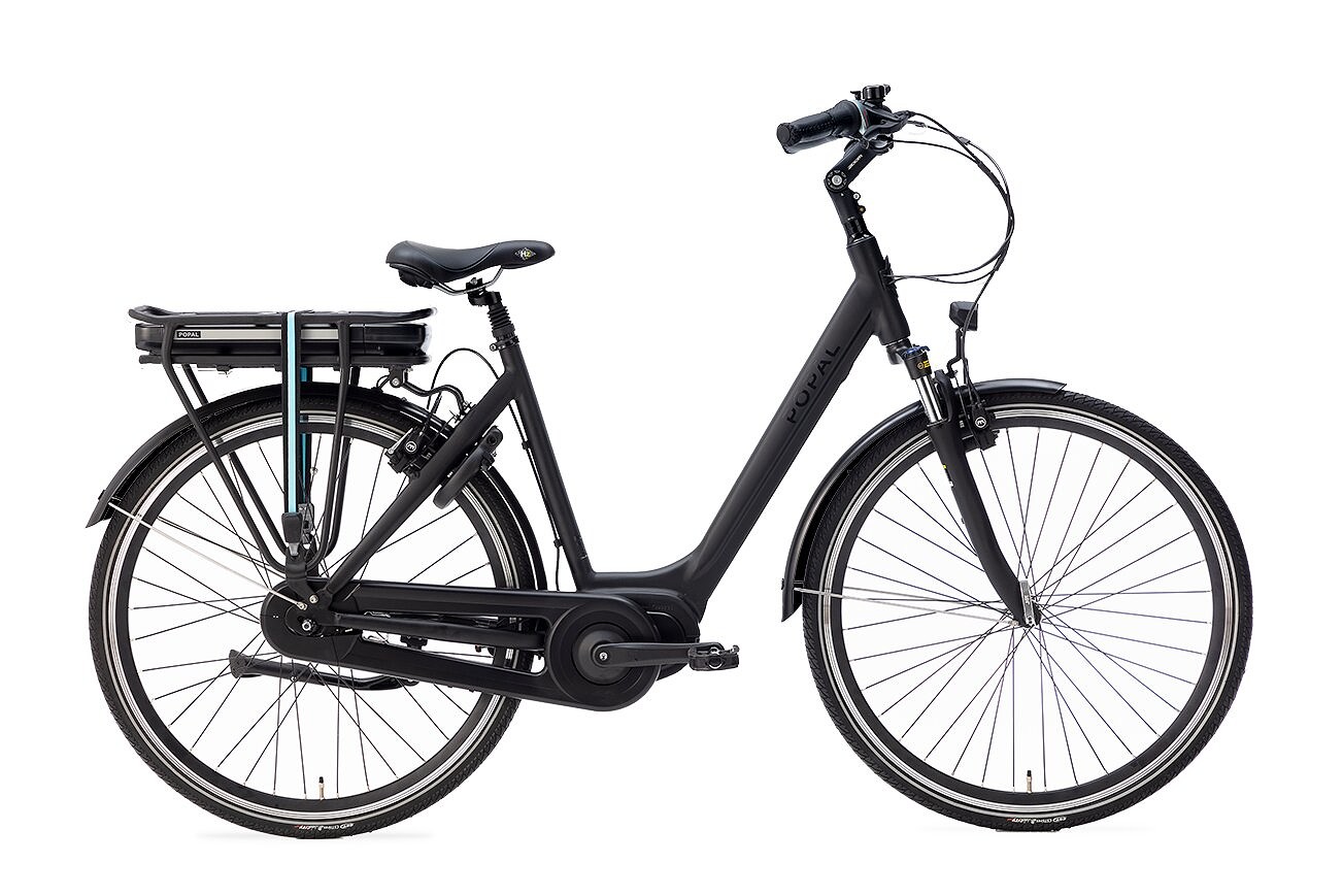 Popal Elektrische stadsfiets Rune Dames 57 cm Mat zwart Mat zwart