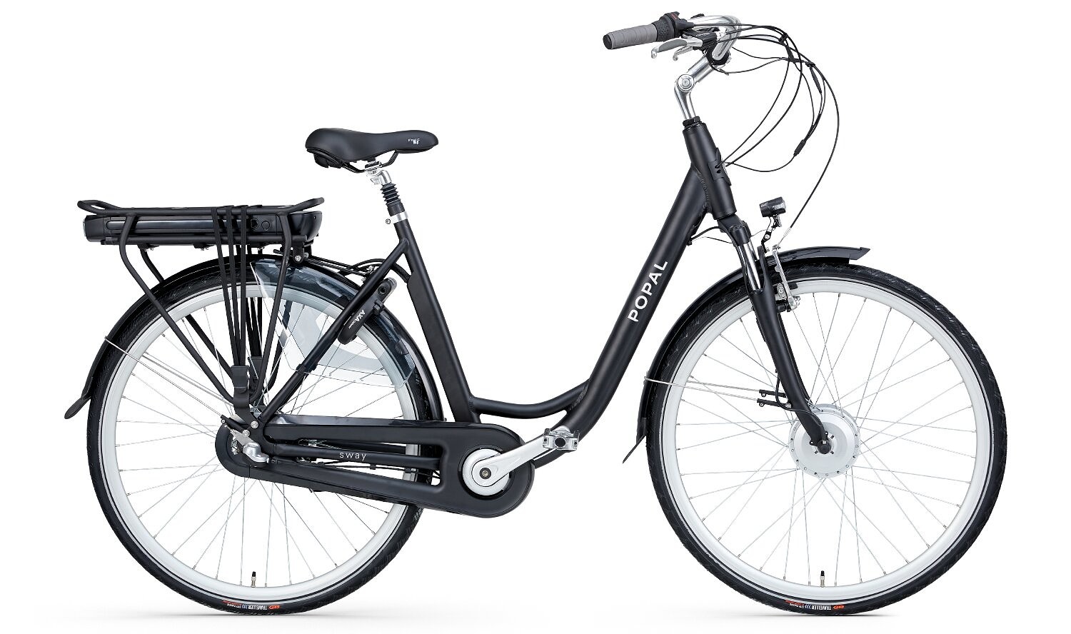 Popal Elektrische Fiets Sway Dames 46 cm Mat zwart  504 Wh Mat zwart