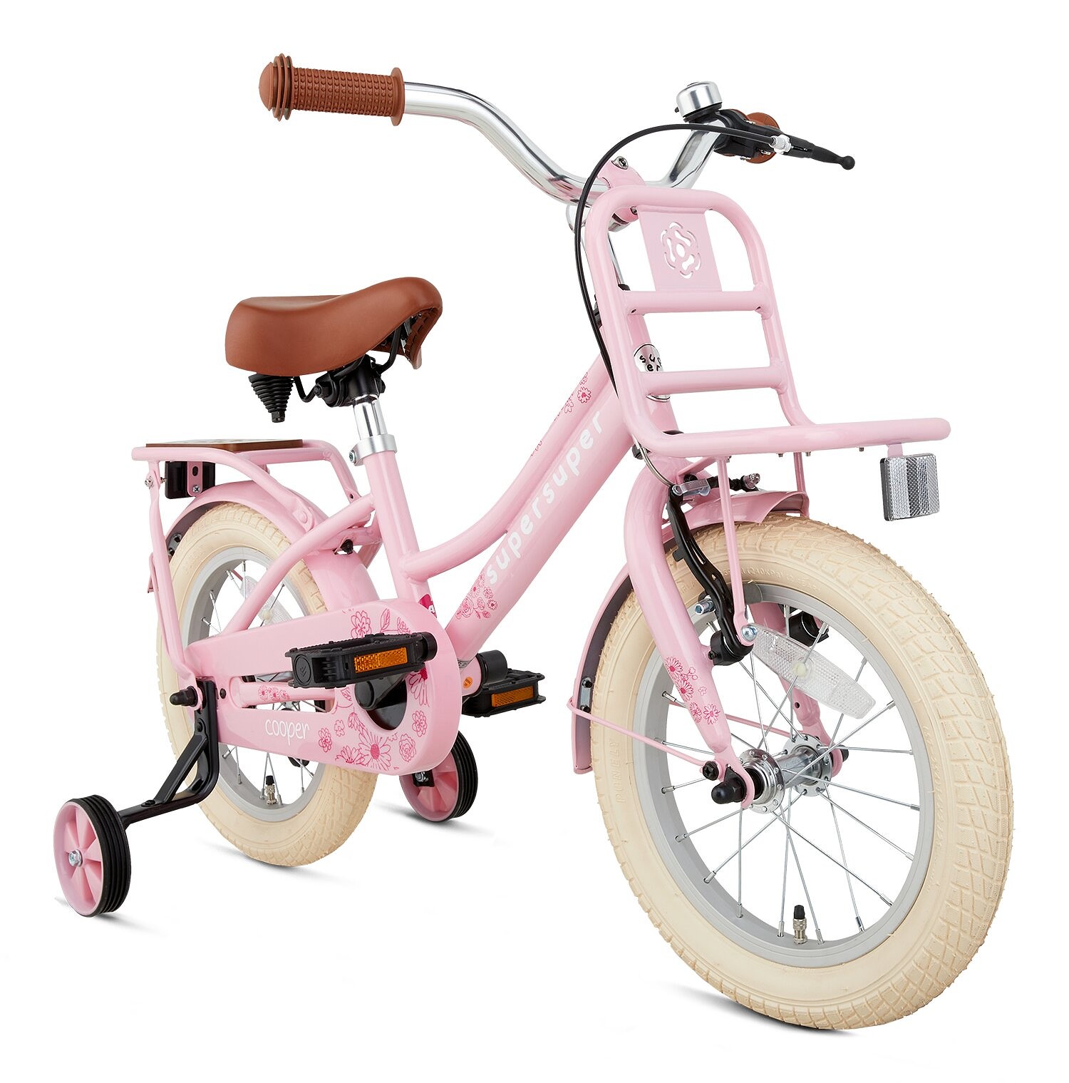 Supersuper Kinderfiets Cooper Bamboo 12 inch Roze  Roze