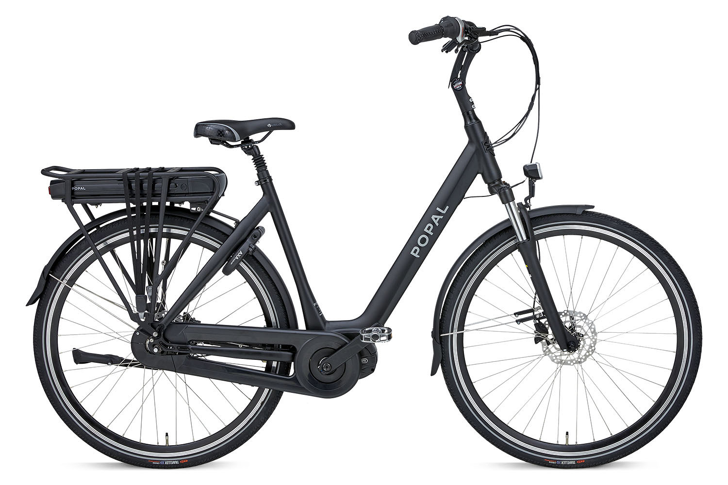 Popal Elektrische stadsfiets Vidar M420 Dames 57 cm Mat zwart Mat zwart