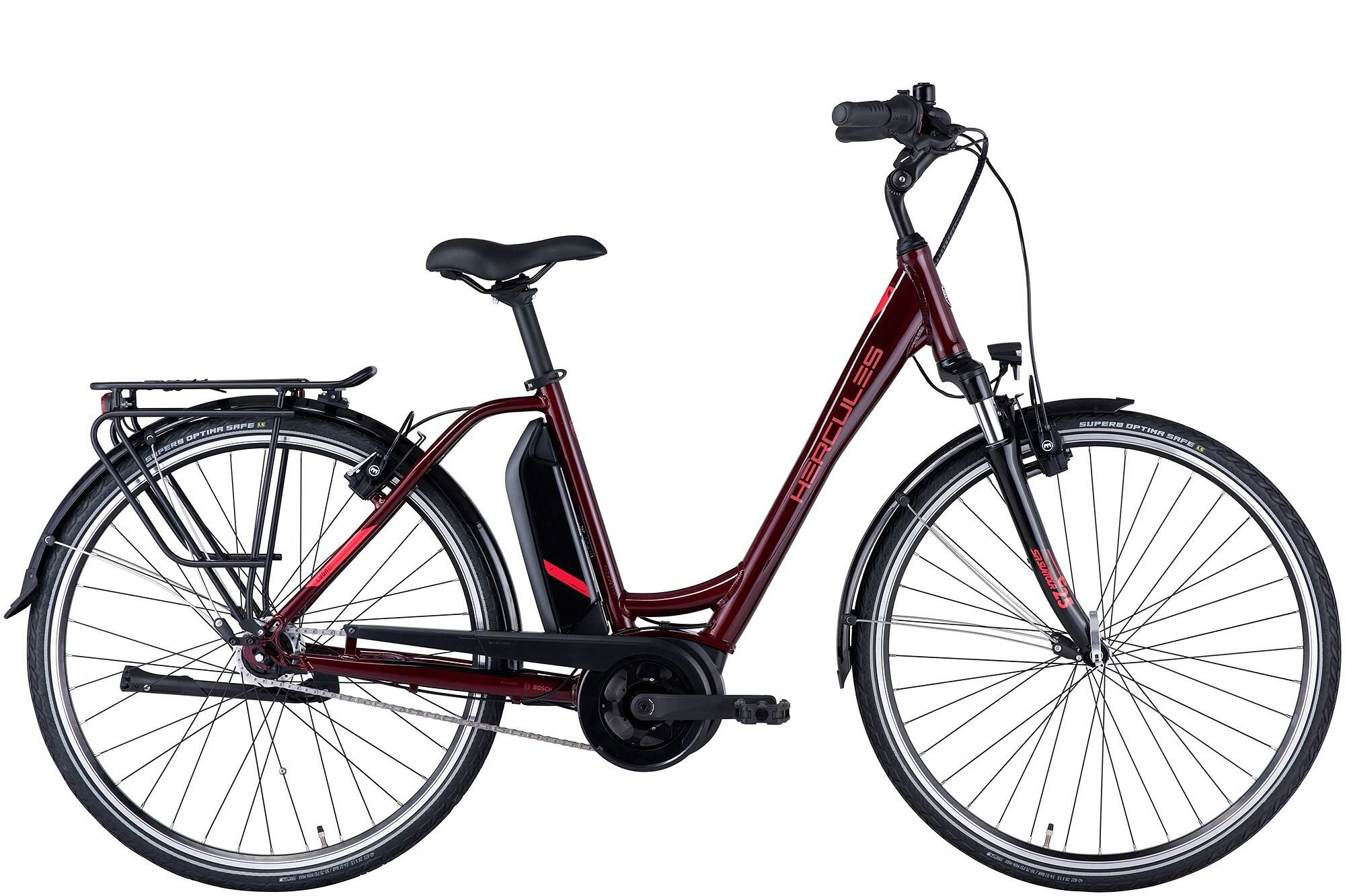 Hercules Elektrische stadsfiets Lyon F7 Dames 49 cm Rood 500 Wh Rood