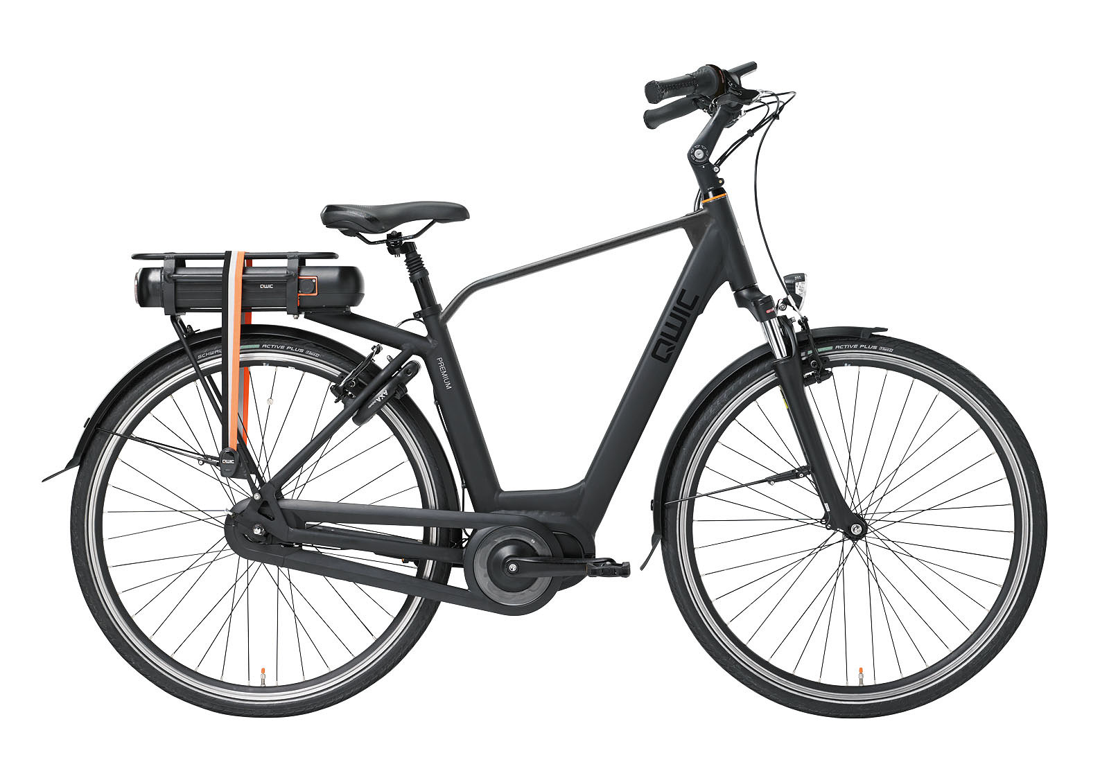 Qwic Elektrische stadsfiets Premium MN7 VV Heren framemaat XL Mat... Mat zwart